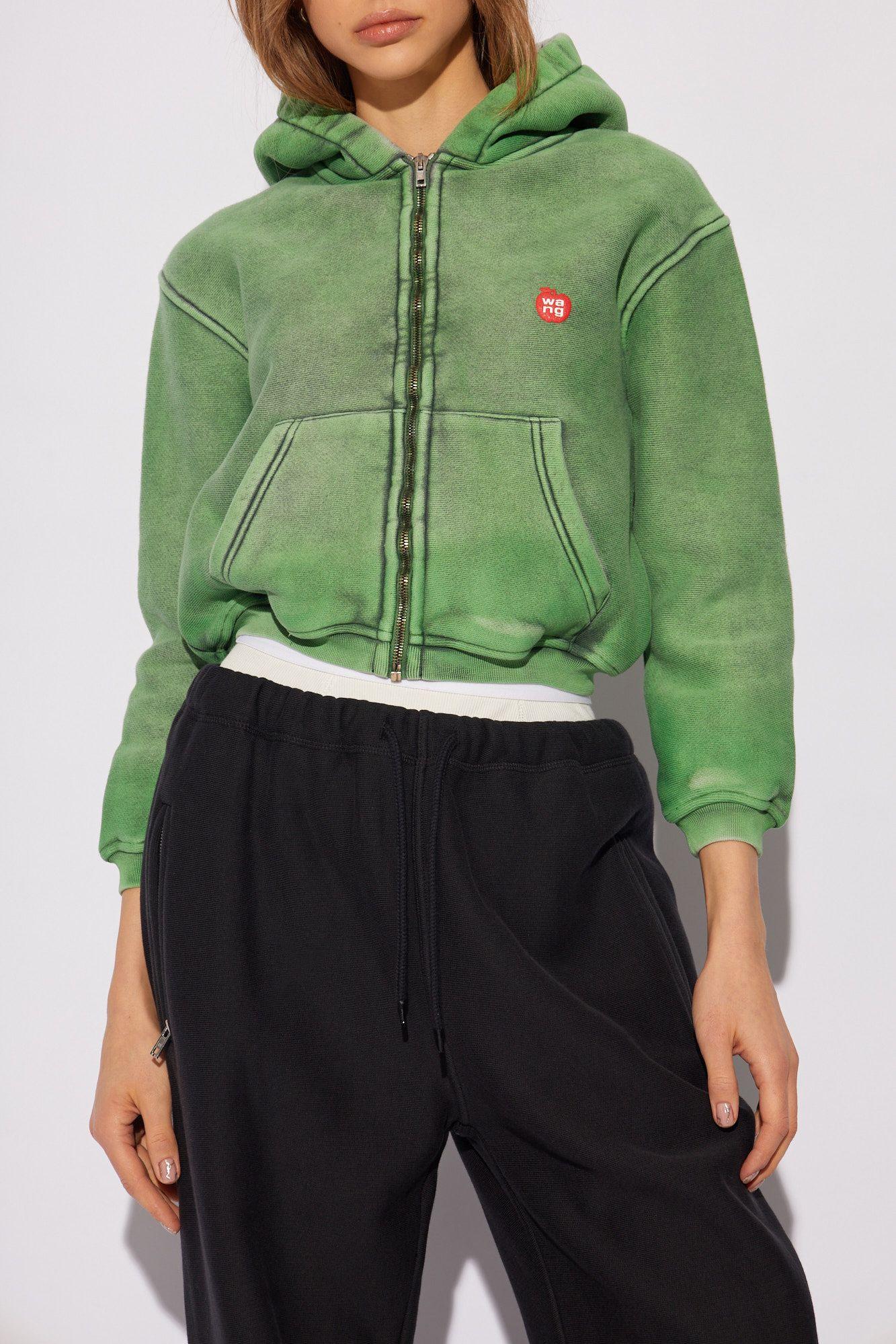 Alexander Wang Hoodie With Logo, in Green | Lyst