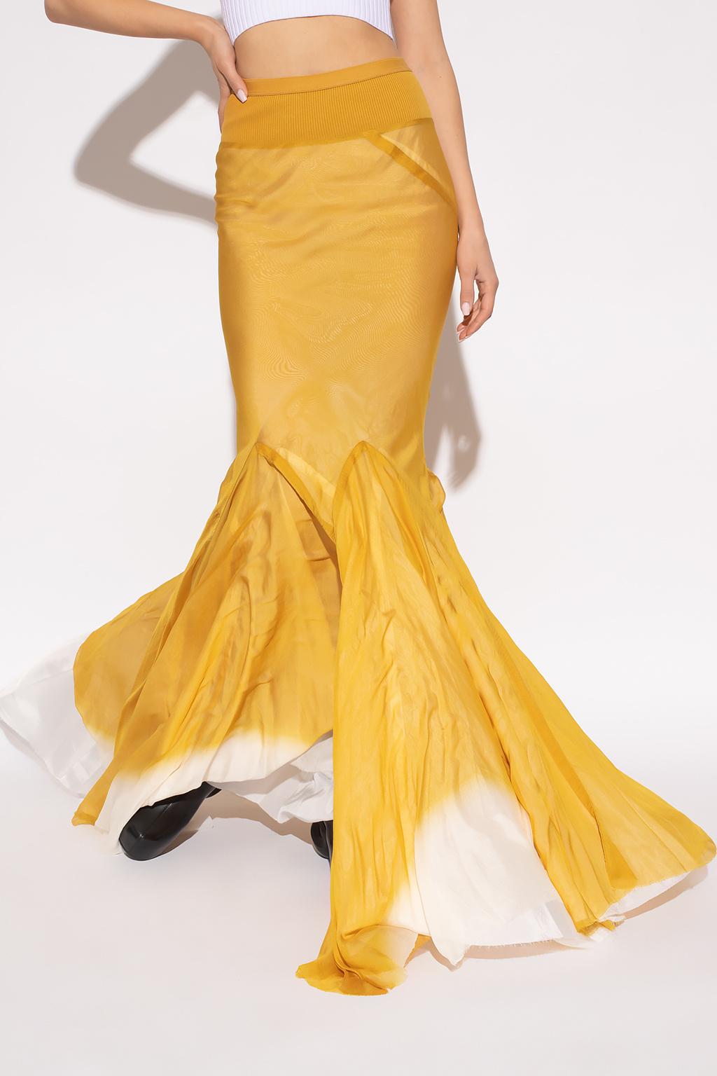 Rick Owens Silk Skirt in Yellow | Lyst