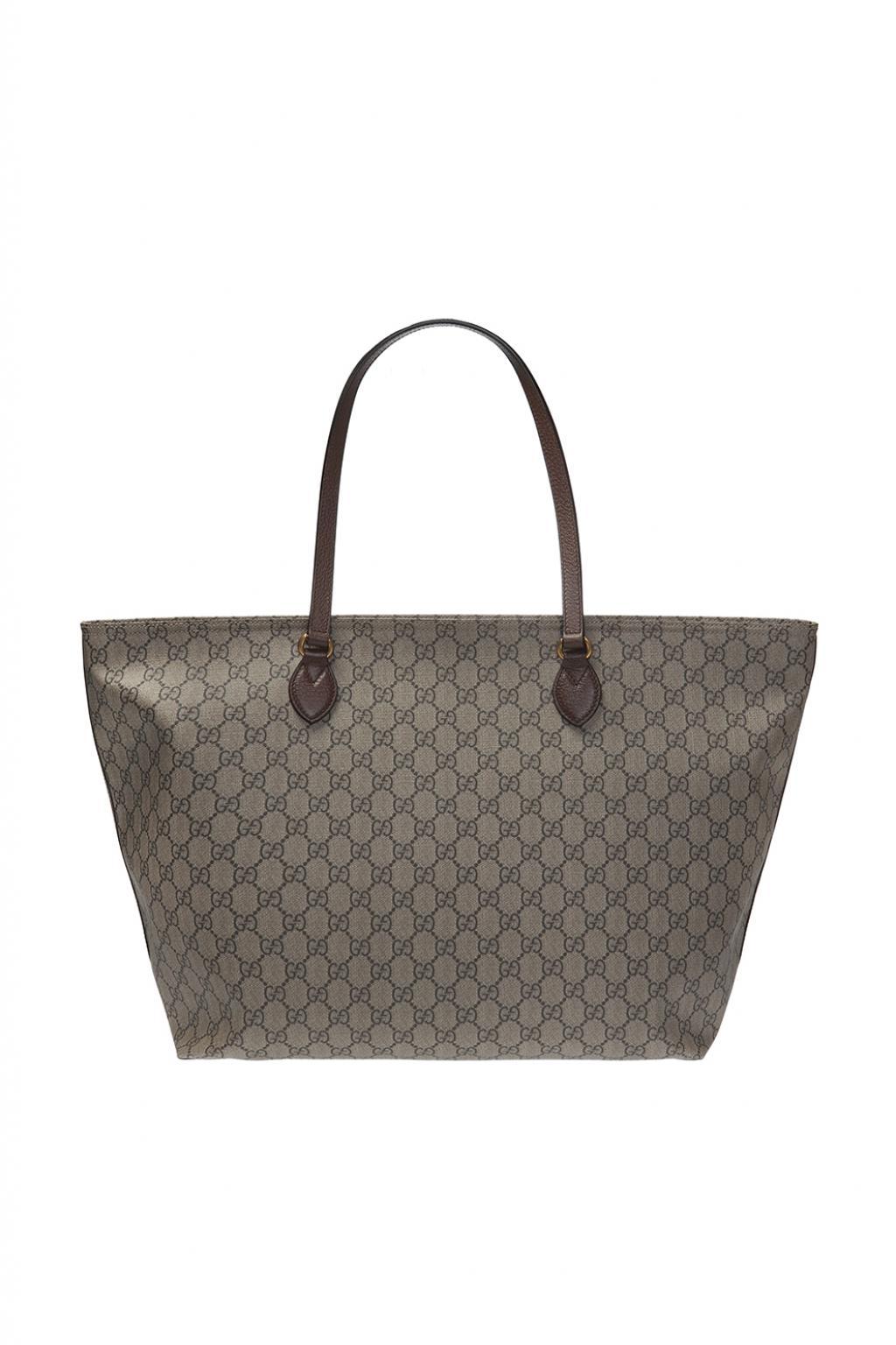 Gucci Canvas &#39;ophidia&#39; Shopper Bag in Grey (Gray) - Lyst