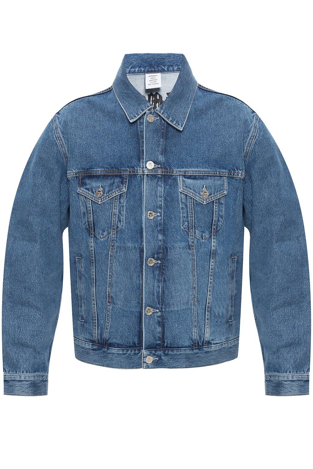 Vetements Denim Jacket With Logo in Light Blue (Blue) for Men - Lyst