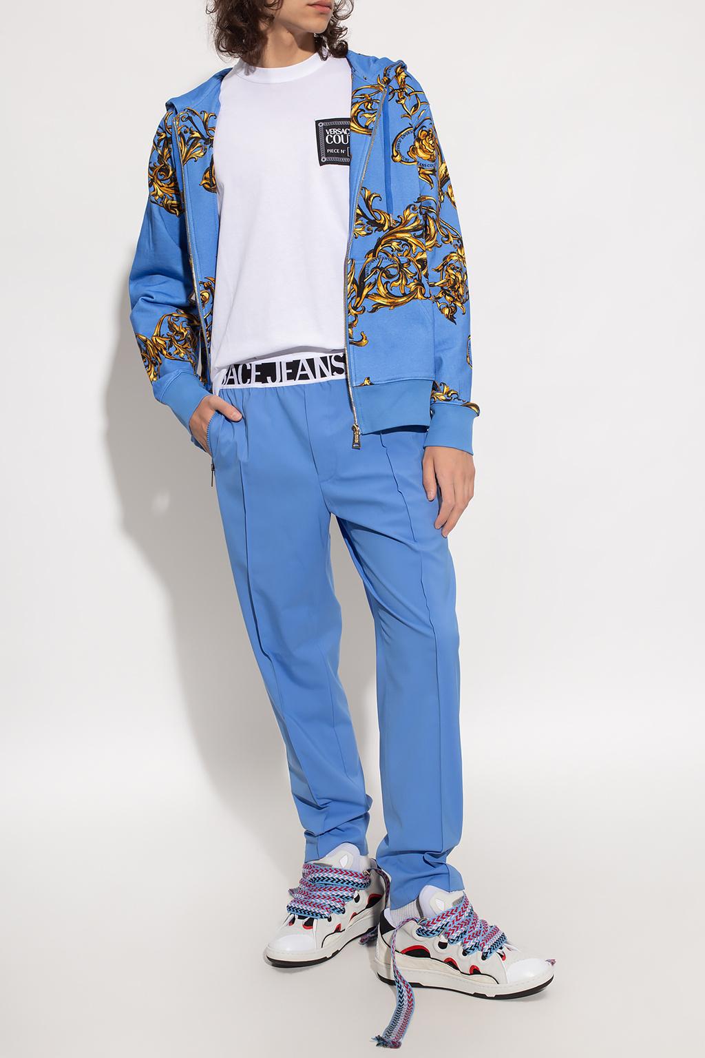 Versace Jeans Couture Denim Hoodie With 'garland' Motif in Blue for Men |  Lyst