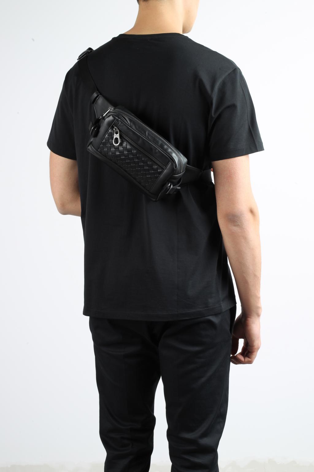 Bottega Veneta Leather Black Belt Bag For Men Lyst