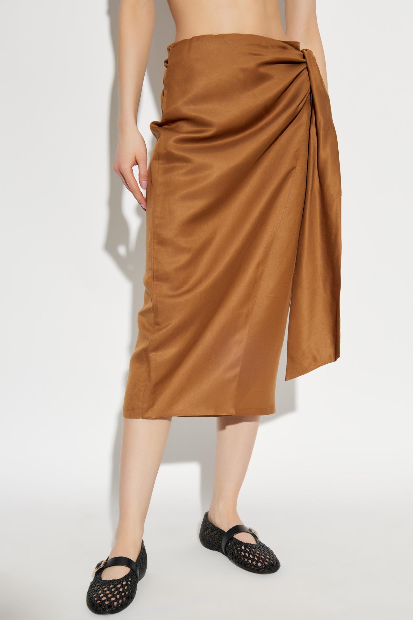 Max Mara リネンとシルクのツイルスカートtequila MAX MARA Tequila linen and silk-blend midi wrap skirt | NET
