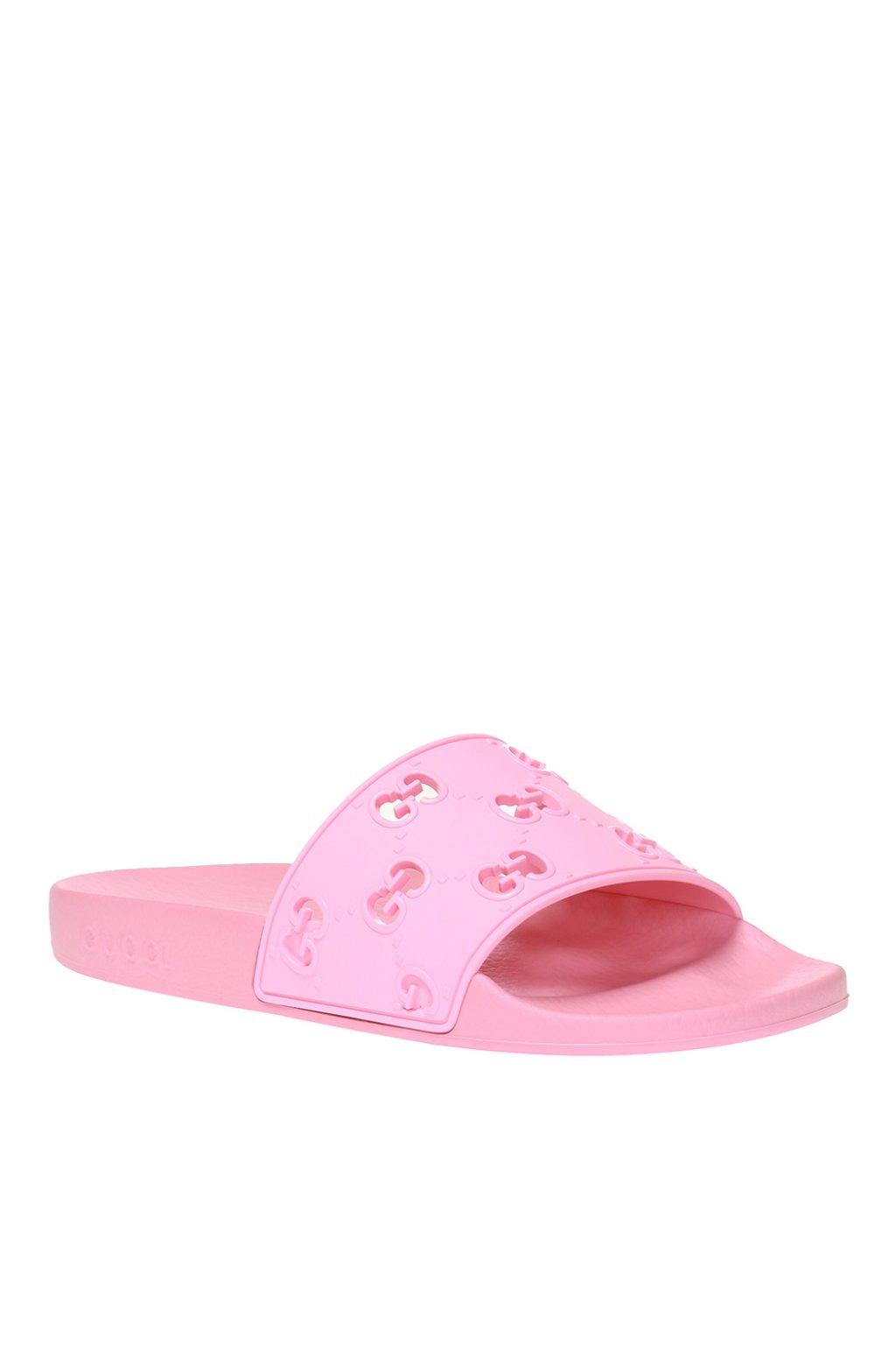 Gucci Rubber GG Slide Sandals in Pink - Save 3% - Lyst