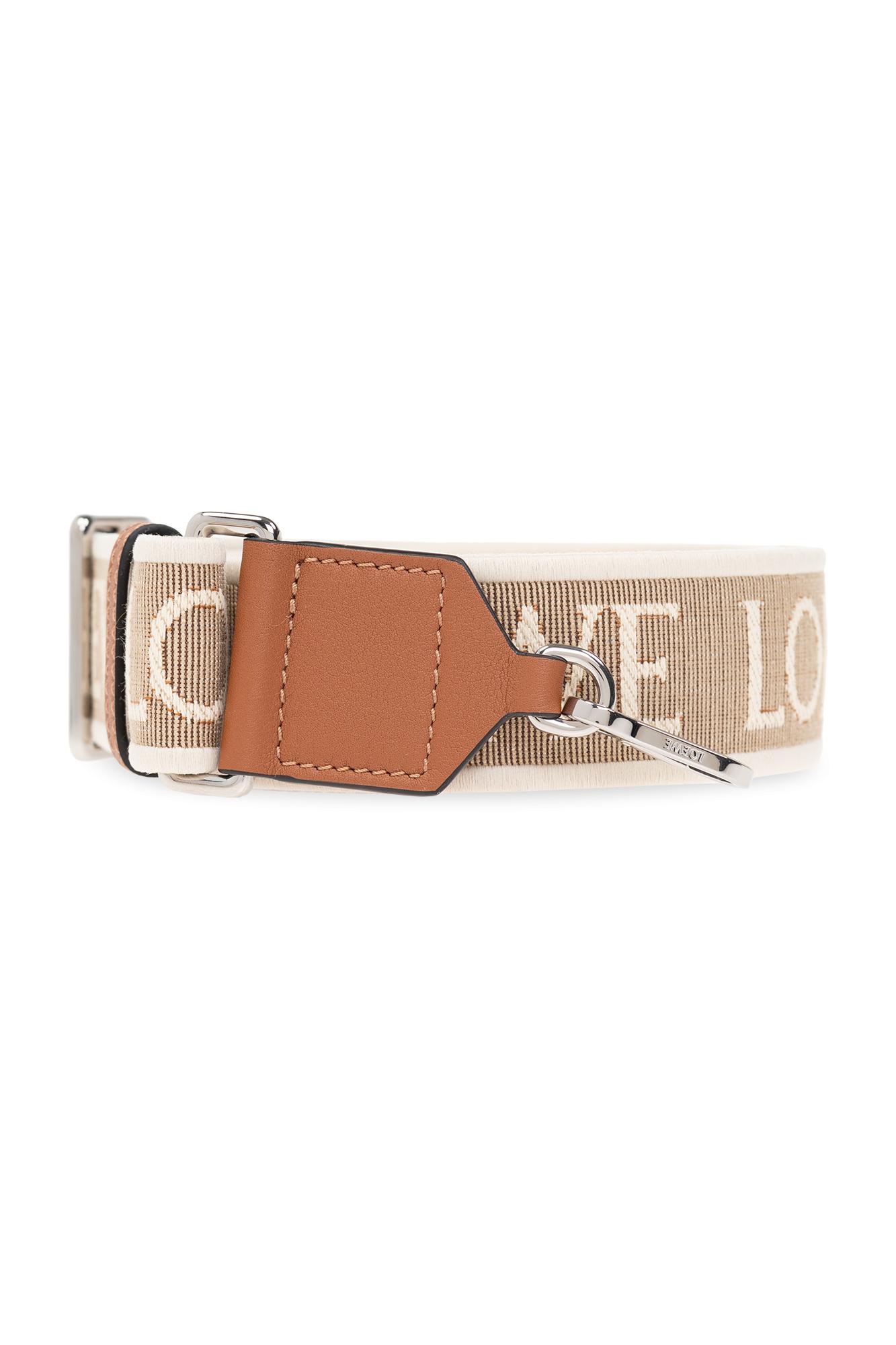 LOEWE Anagram leather-trimmed canvas-jacquard bag strap