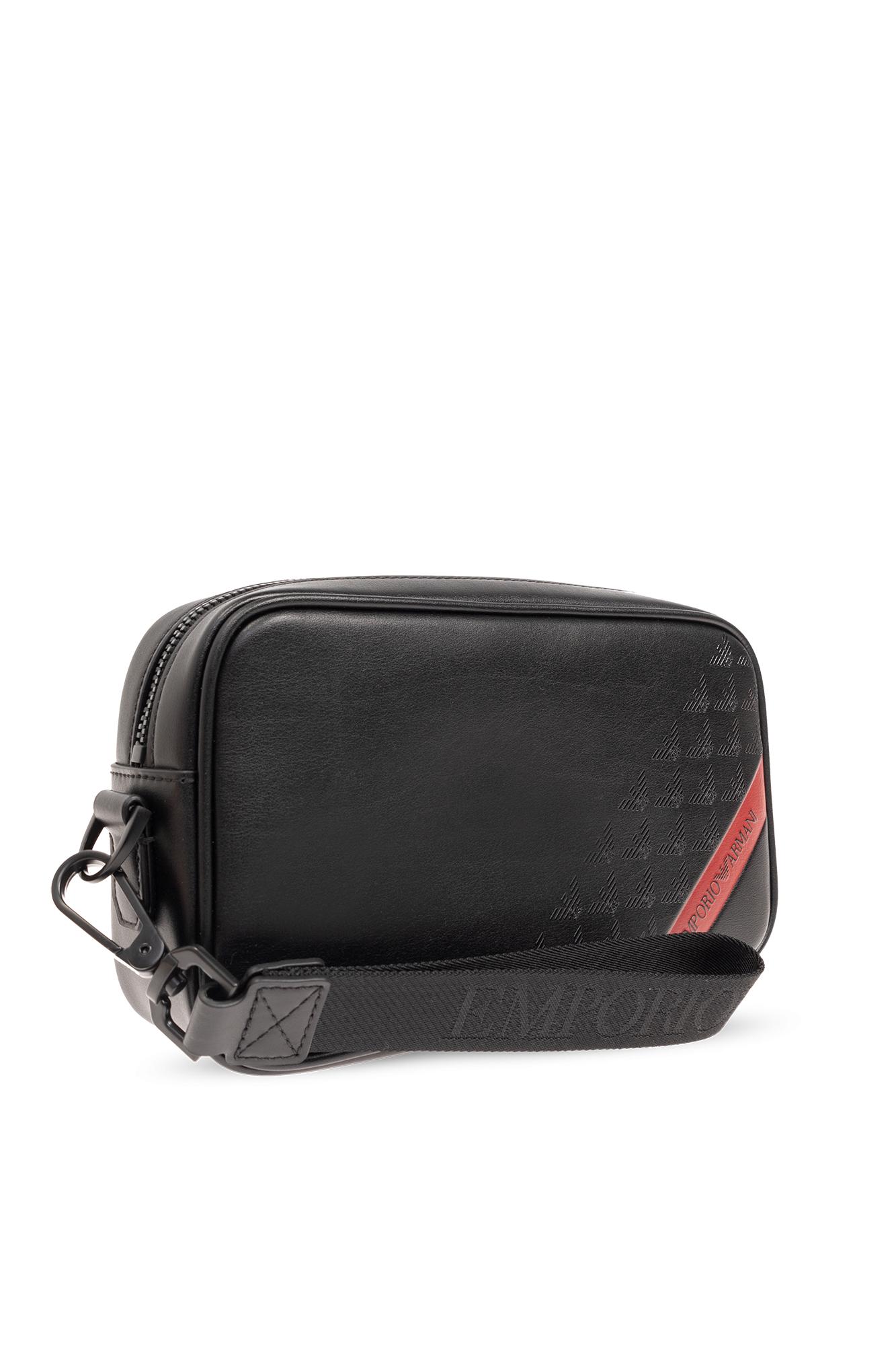 Emporio Armani Wash Bag With Logo in Black for Men | Lyst