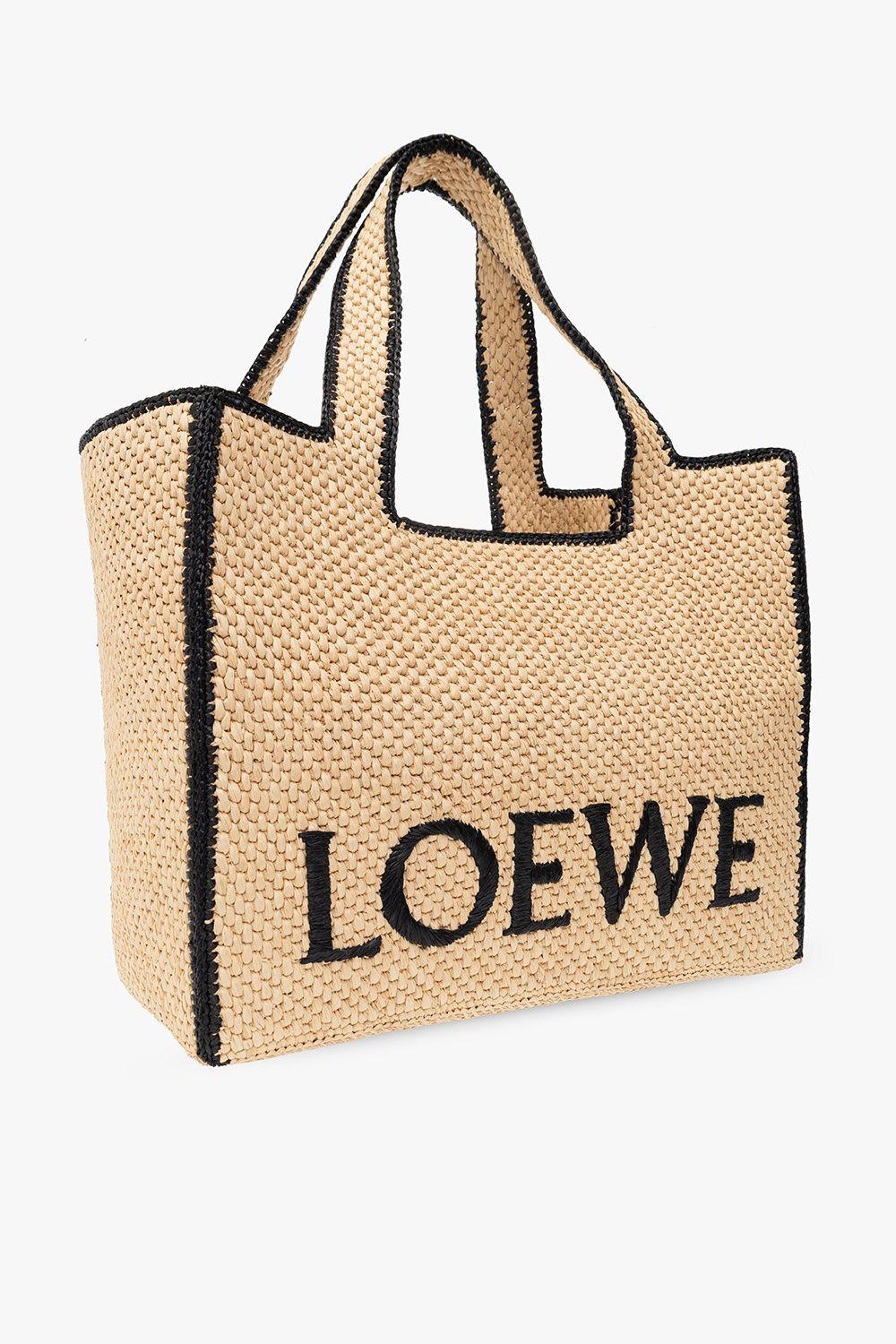 Large Raffia Tote Bag in Neutrals - Loewe