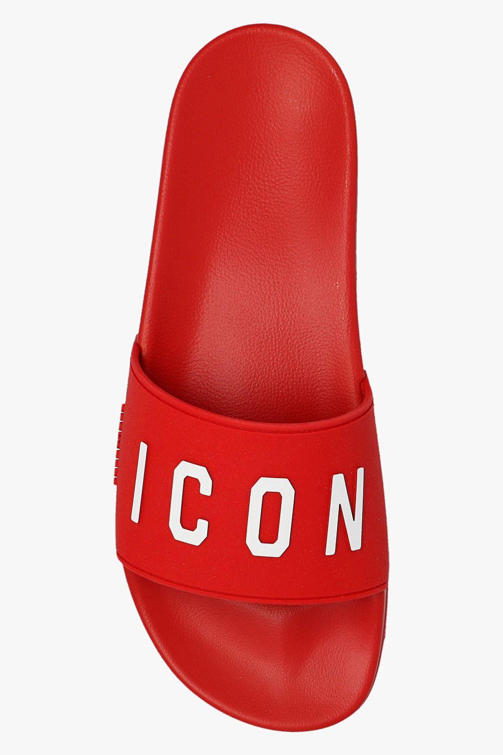 DSquared² Slides With Logo in Red for Men | Lyst