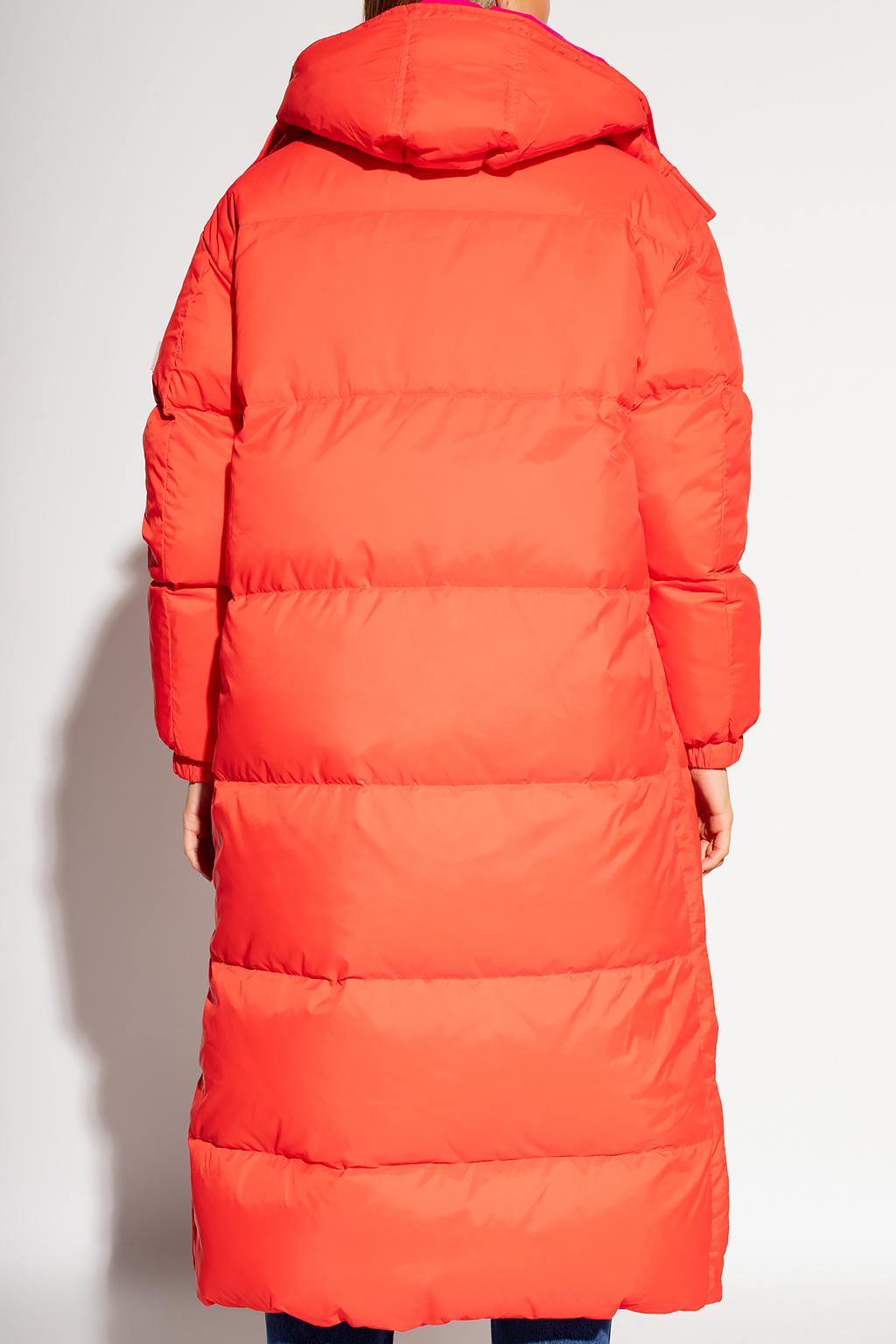Yves Salomon Reversible Down Coat With Logo in Pink Womens Clothing Coats Parka coats 