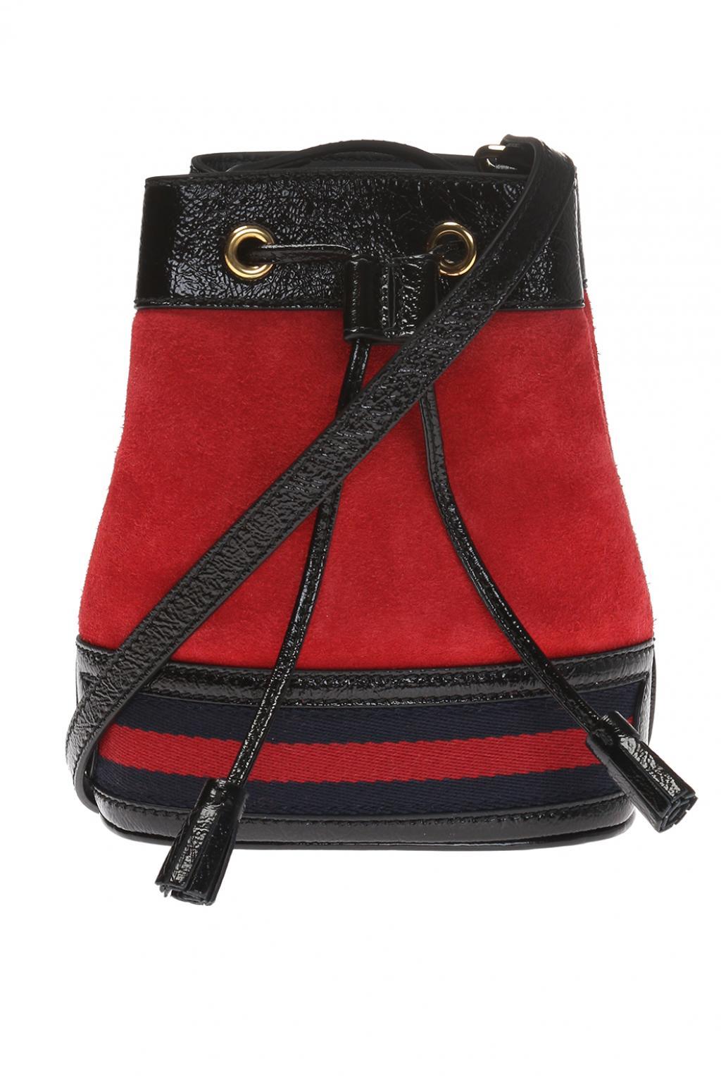 Gucci Suede &#39;ophidia&#39; Shoulder Bag in Red - Lyst