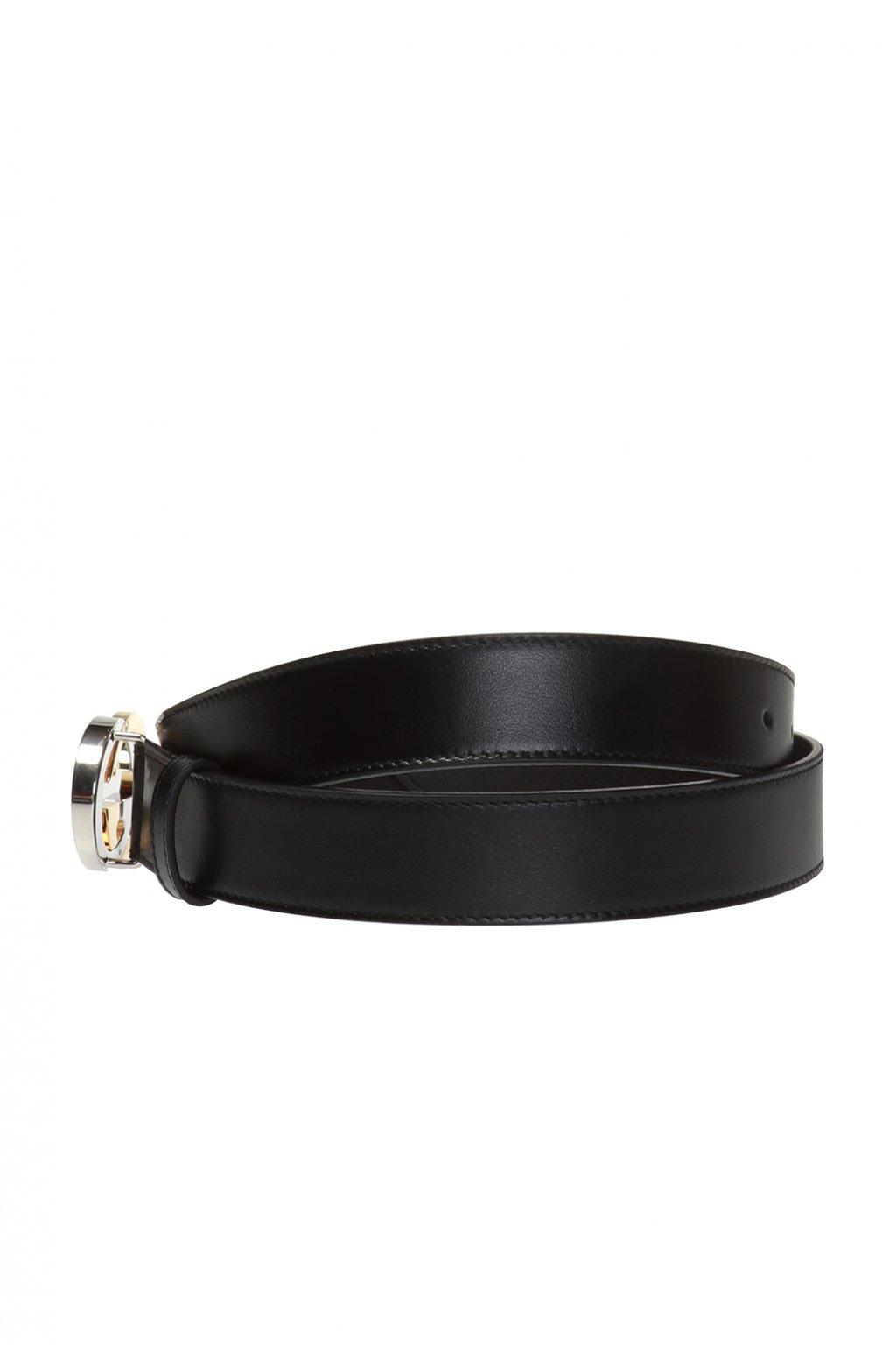 Gucci Leather Decorative Buckle Belt in Black for Men - Lyst