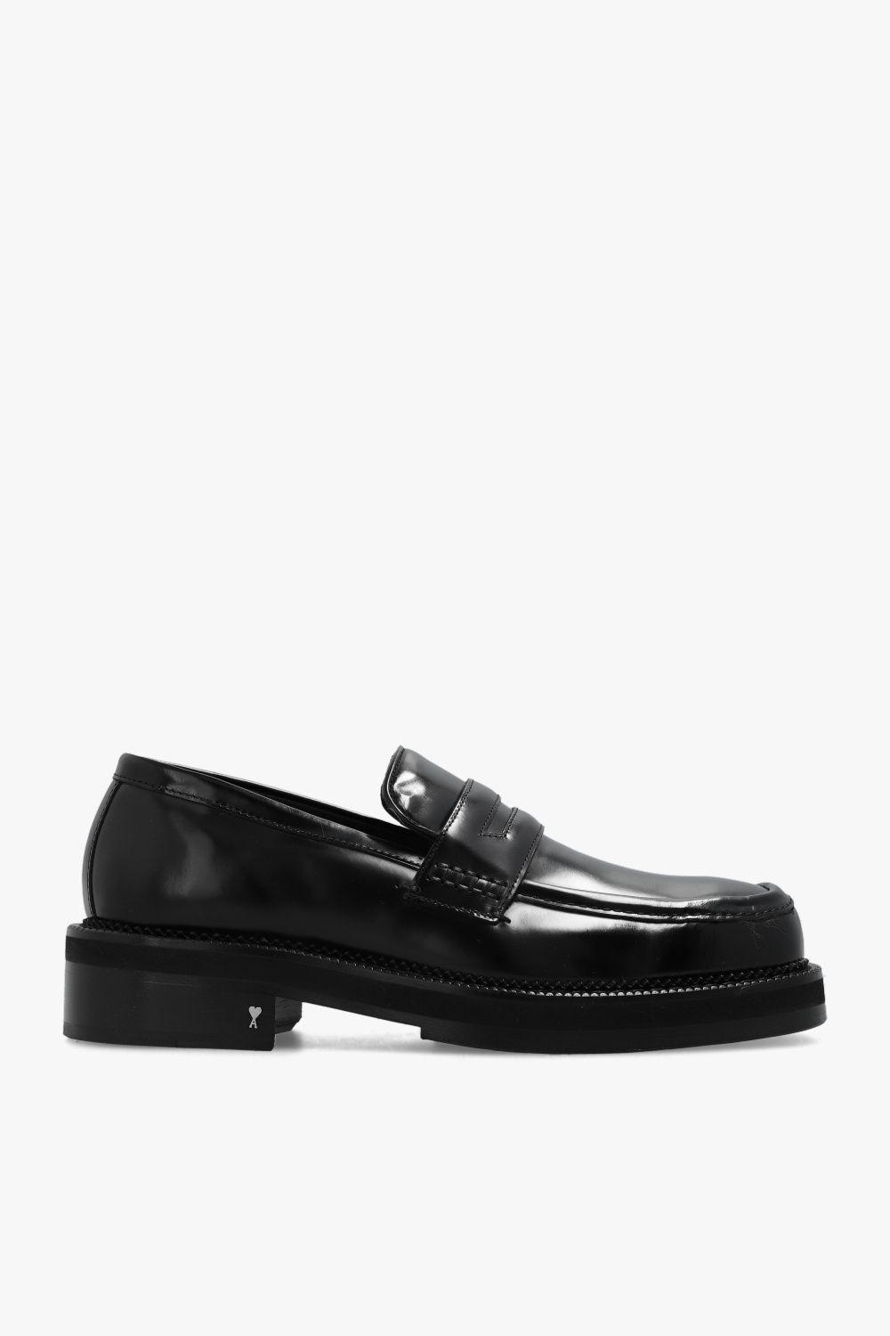 Ami Paris Leather Loafers in Black Lyst