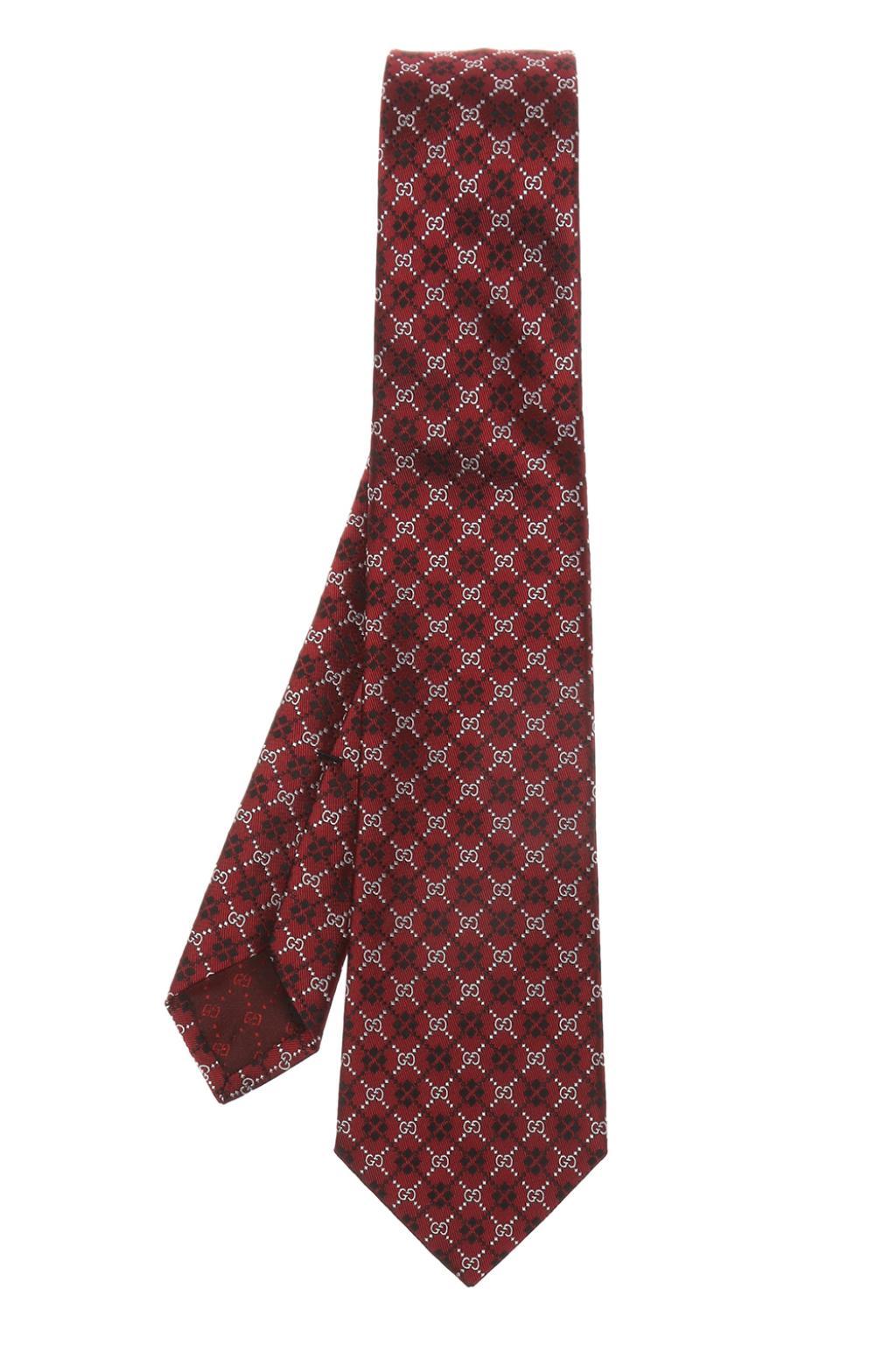 Gucci Branded Silk Tie in Burgundy (Red) for Men - Save 3% - Lyst