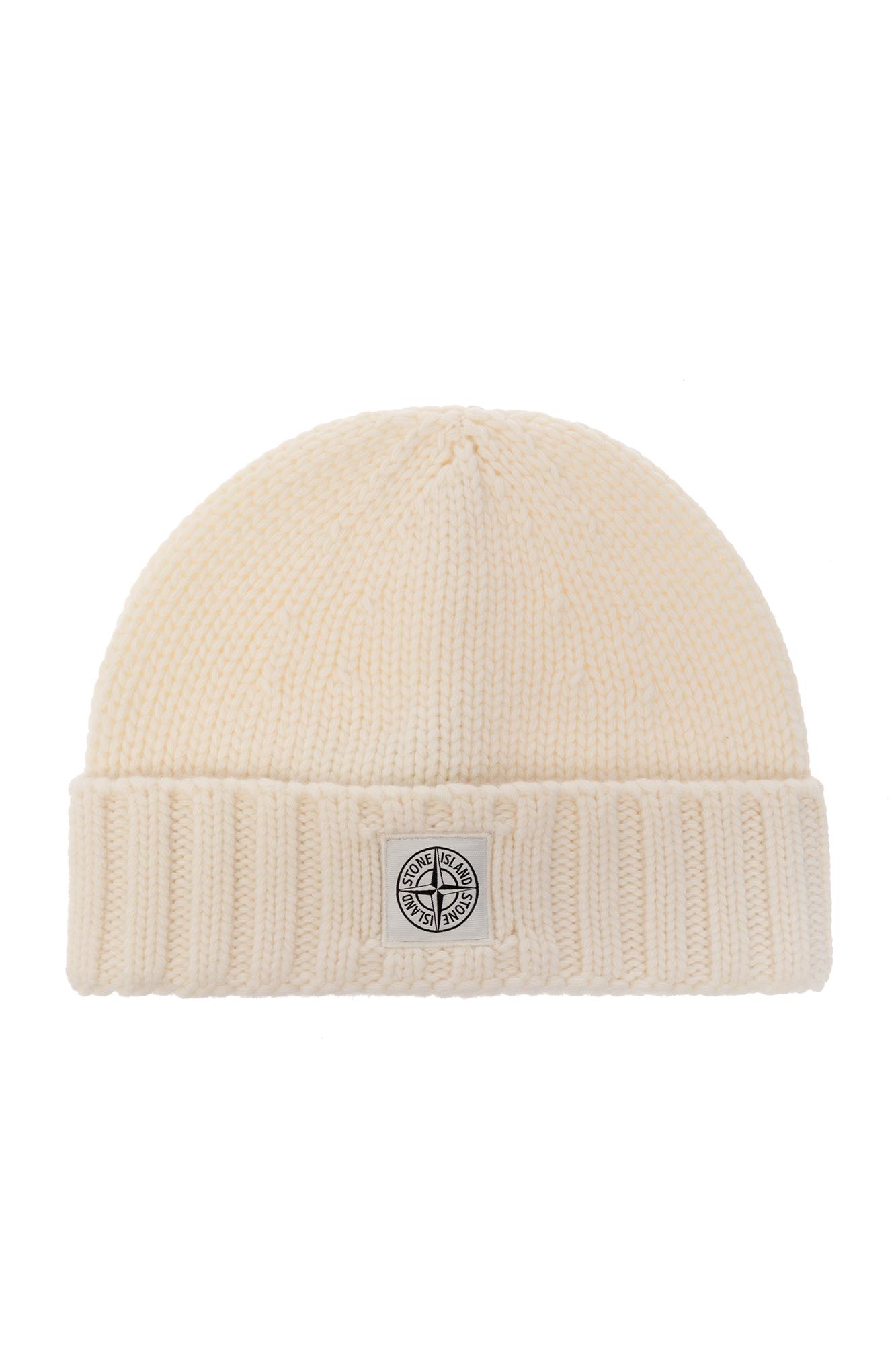 Stone Island Beanie With Logo, in Natural for Men | Lyst UK