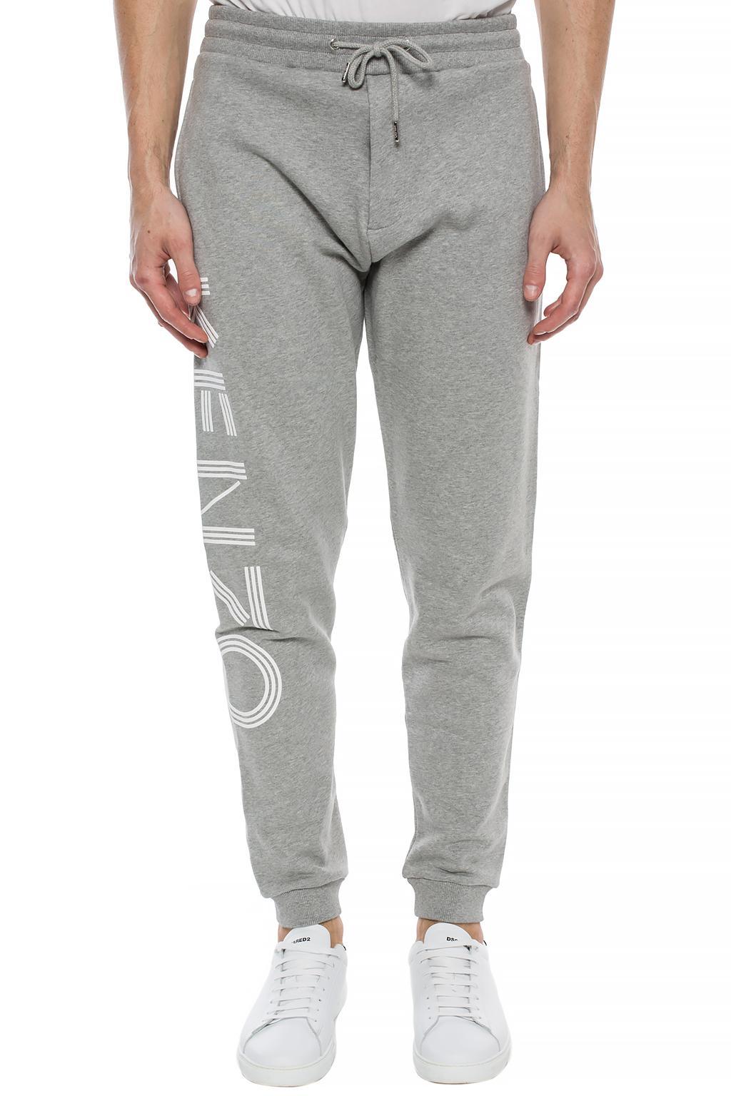 KENZO Cotton Logo Sweatpants in Grey (Gray) for Men - Lyst