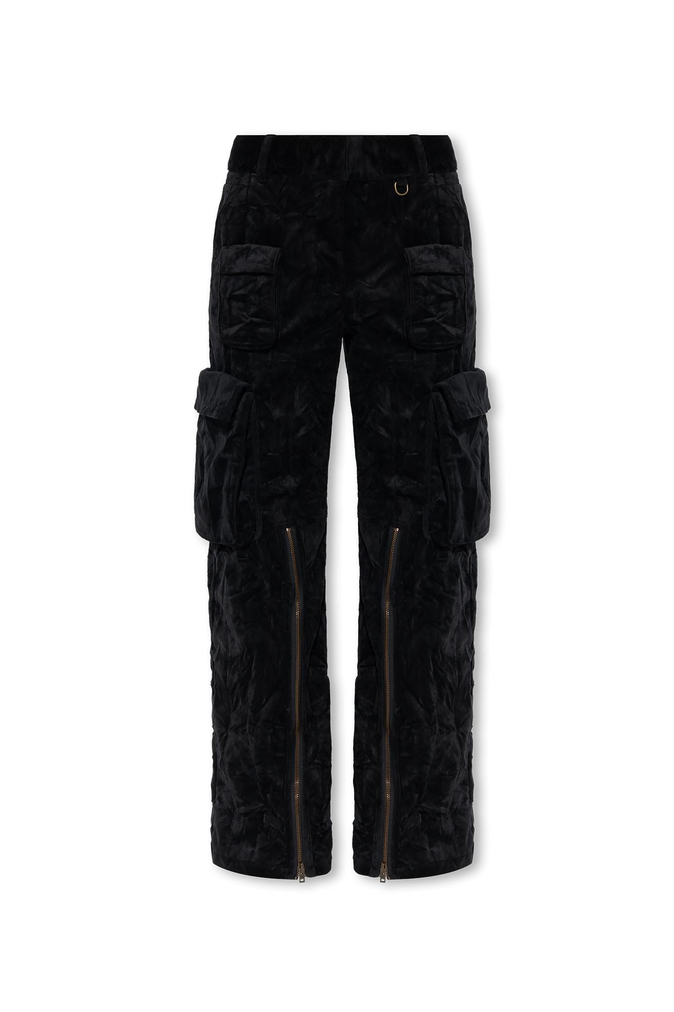Acne Studios Velvet Cargo Trousers in Black Lyst