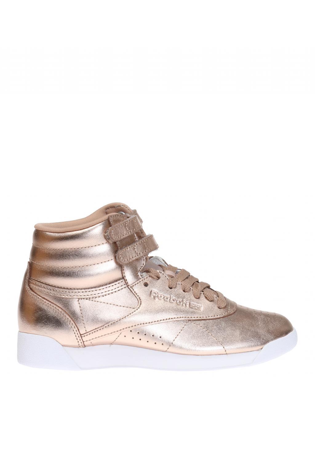 inch nødvendighed Brobrygge Reebok 'freestyle Hi Metallic' Sneakers in Pink | Lyst