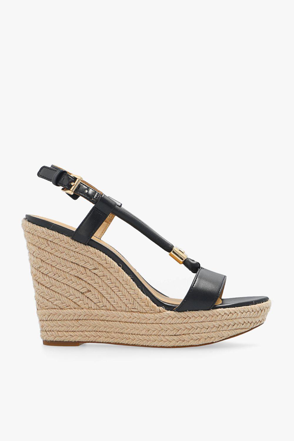 MICHAEL Michael Kors 'annie' Wedge Sandals in Natural | Lyst