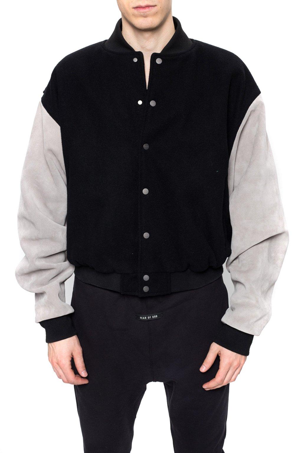 Fear Of God Sixth Collection Suede-sleeve Bomber Jacket in Black 