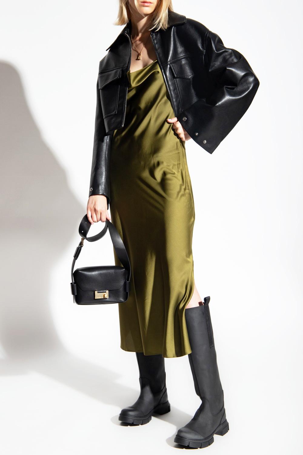 black leather pencil dress Leather Pencil Skirt in Black