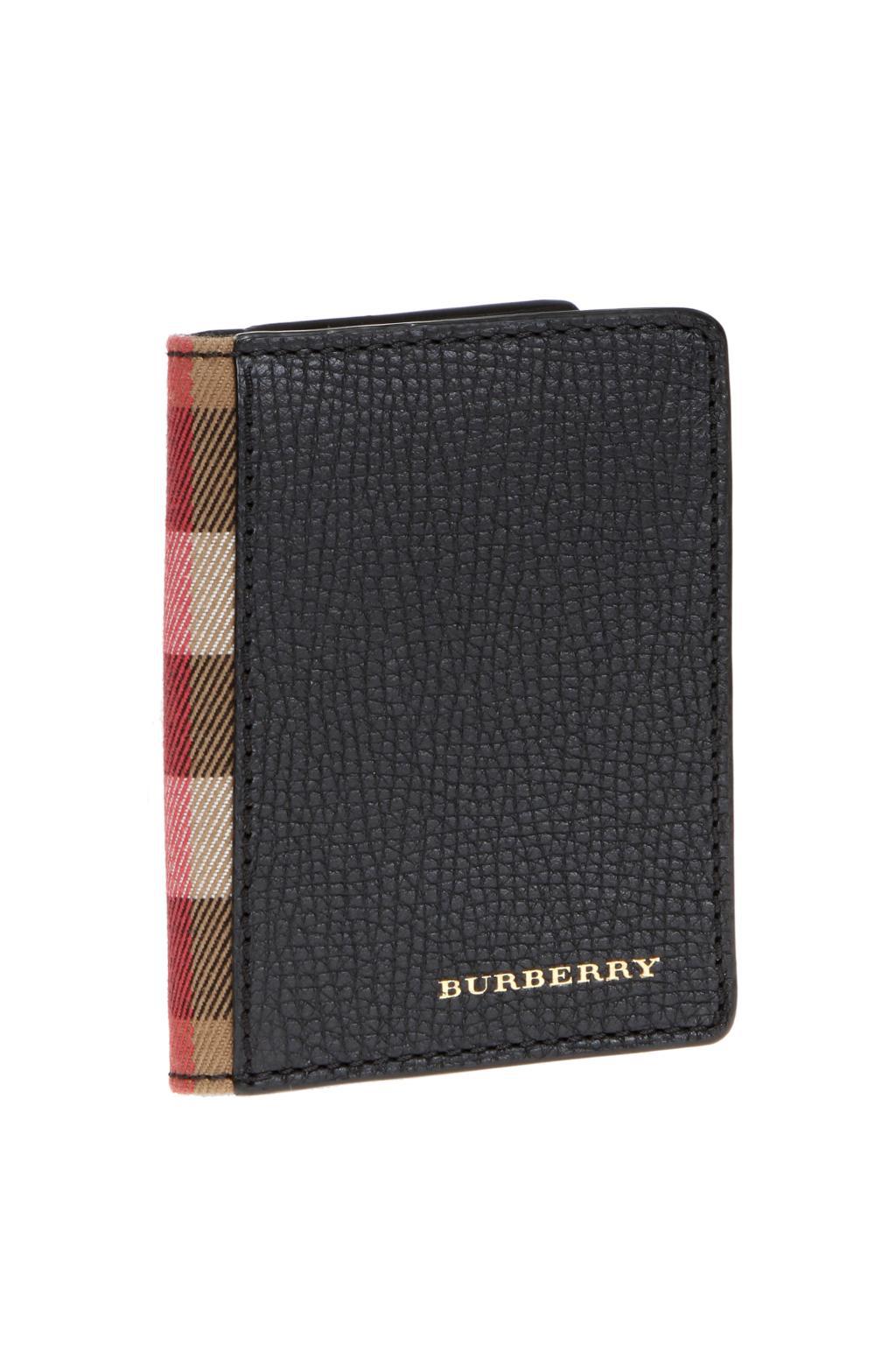 Burberry Cotton Folding Card Case in Black for Men - Lyst