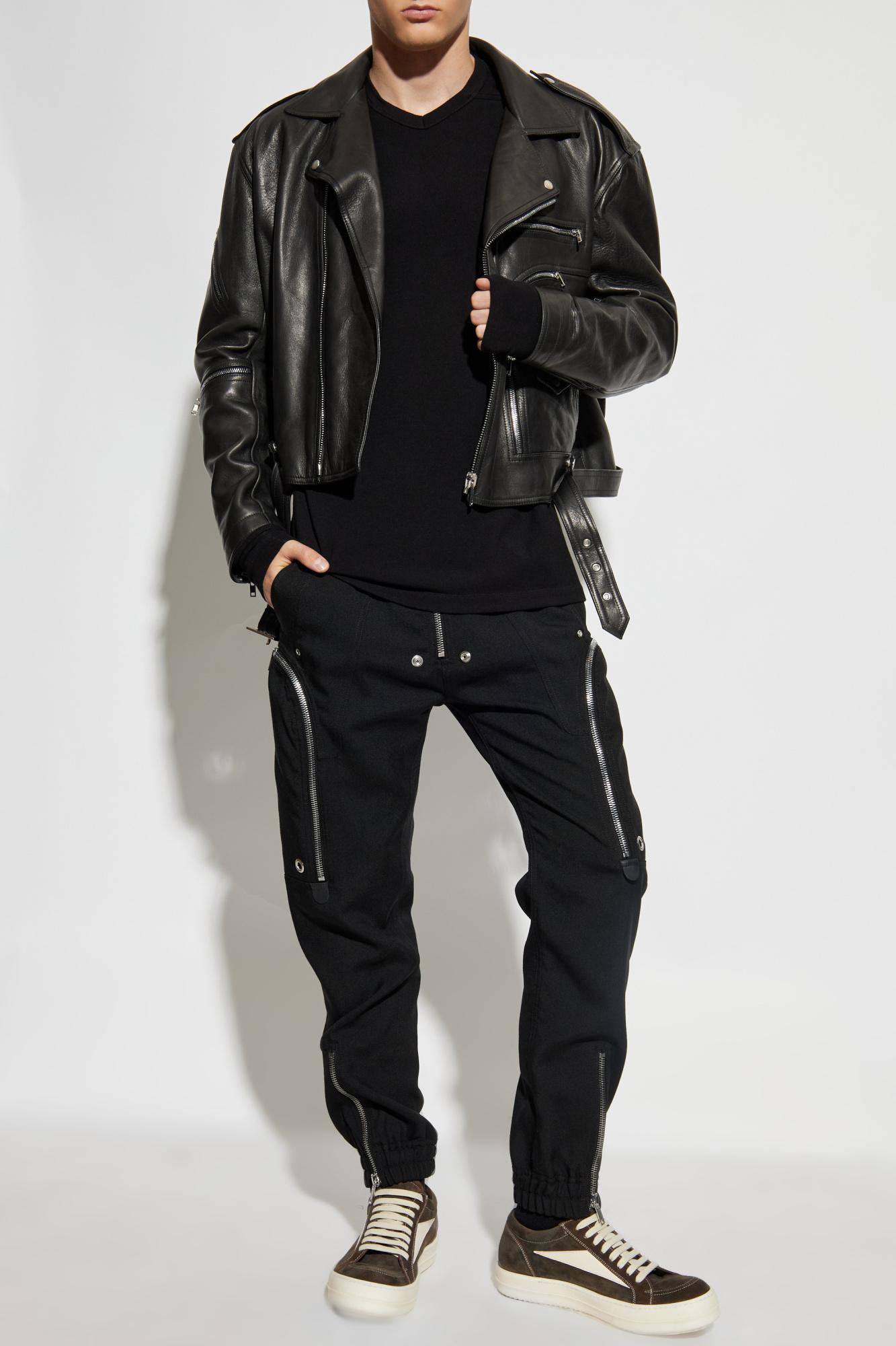 Rick Owens Leather Jacket 'Bauhaus' in Black for Men | Lyst