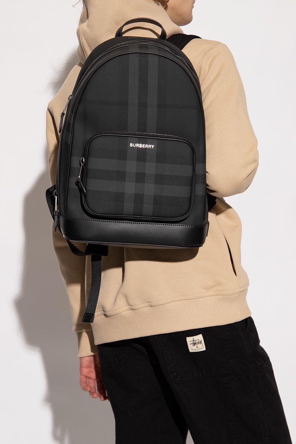 Grainy Leather Rocco Backpack in Black - Men