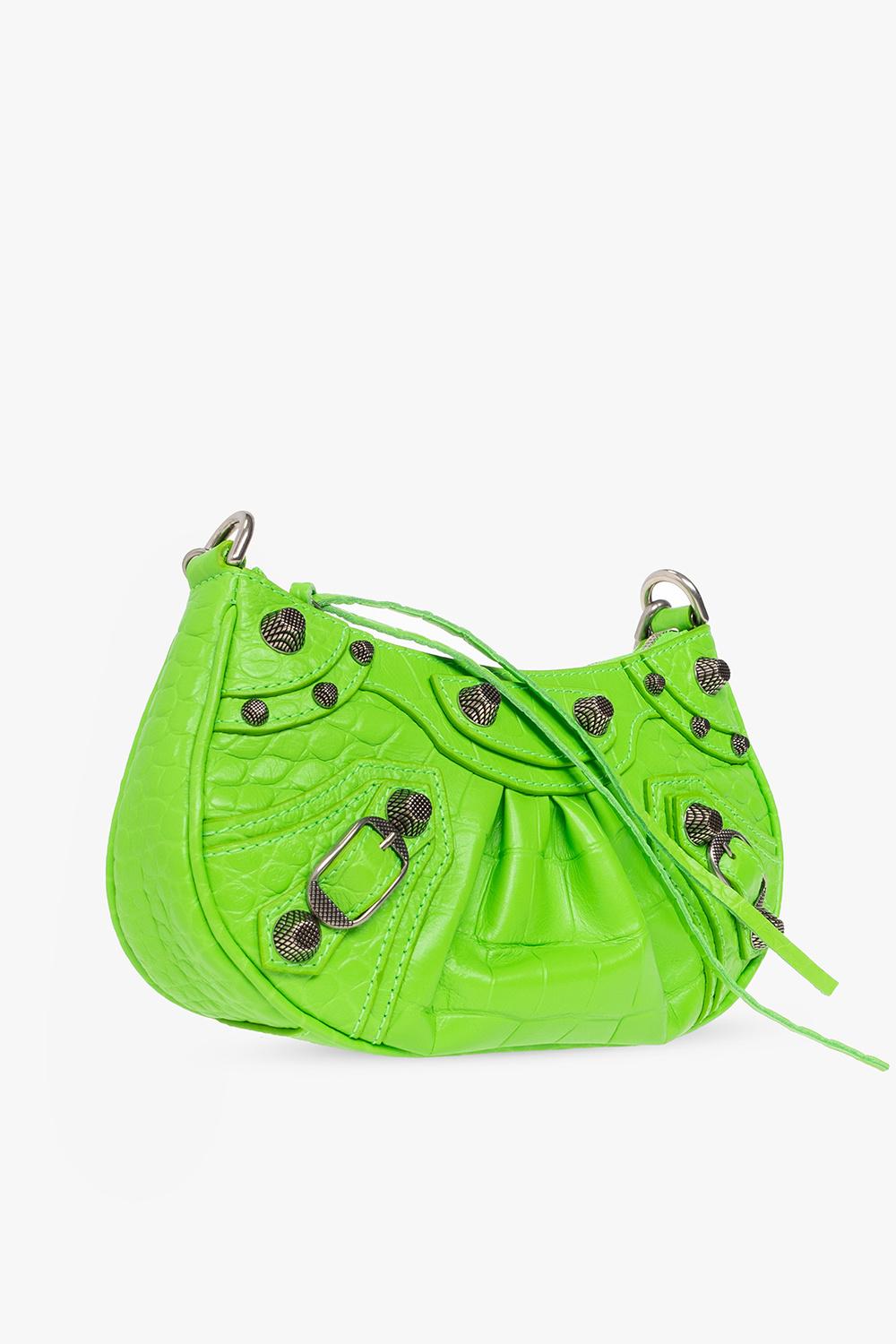 Balenciaga Crossbody Bag Le Cagole Women Leather Green Lime