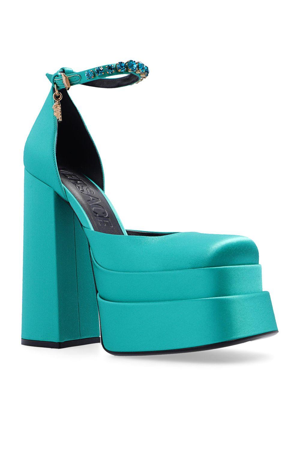 Versace 'medusa Aevitas' Platform Shoes in Green | Lyst