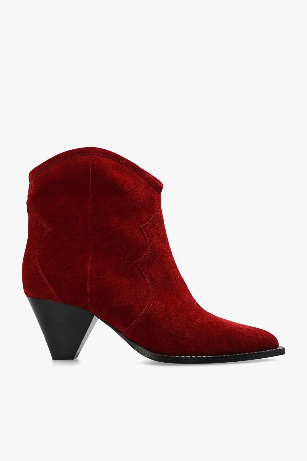 Isabel Marant 'darizo' Heeled Ankle Boots in Red | Lyst