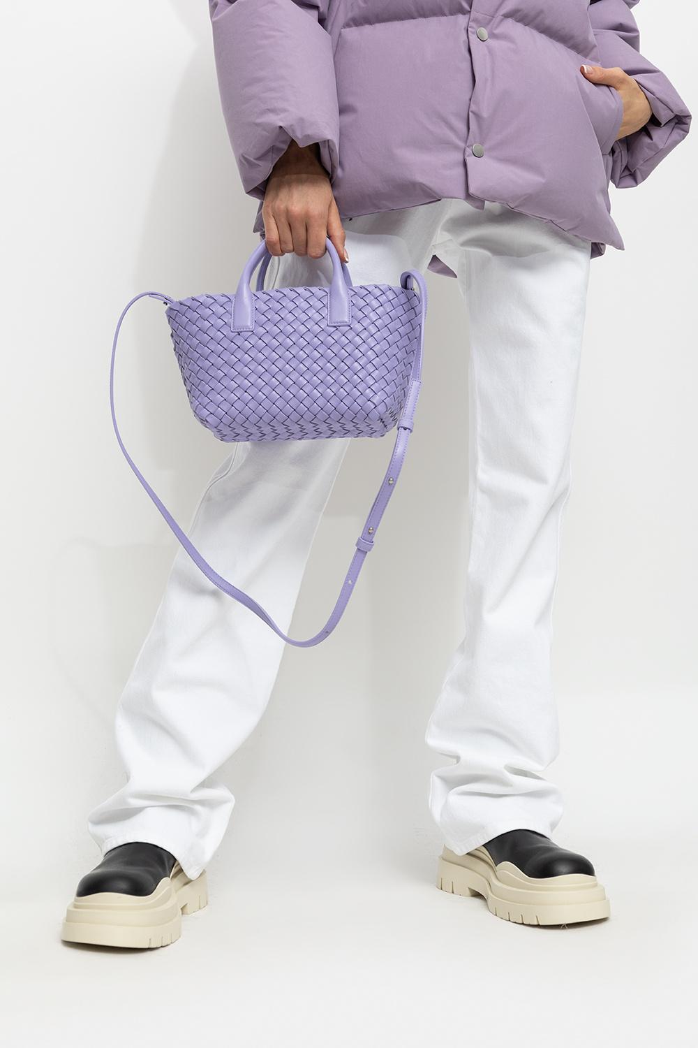 Bottega Veneta Leather 'cabat Mini' Shopper Bag in Purple | Lyst Canada