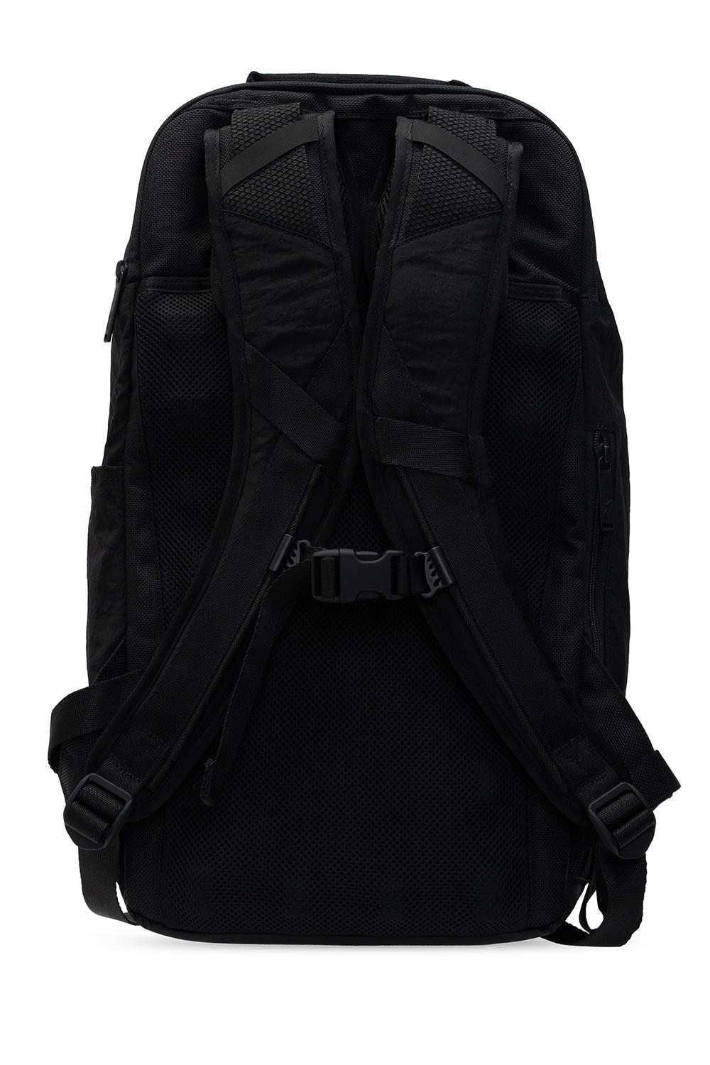 black backpack with pockets