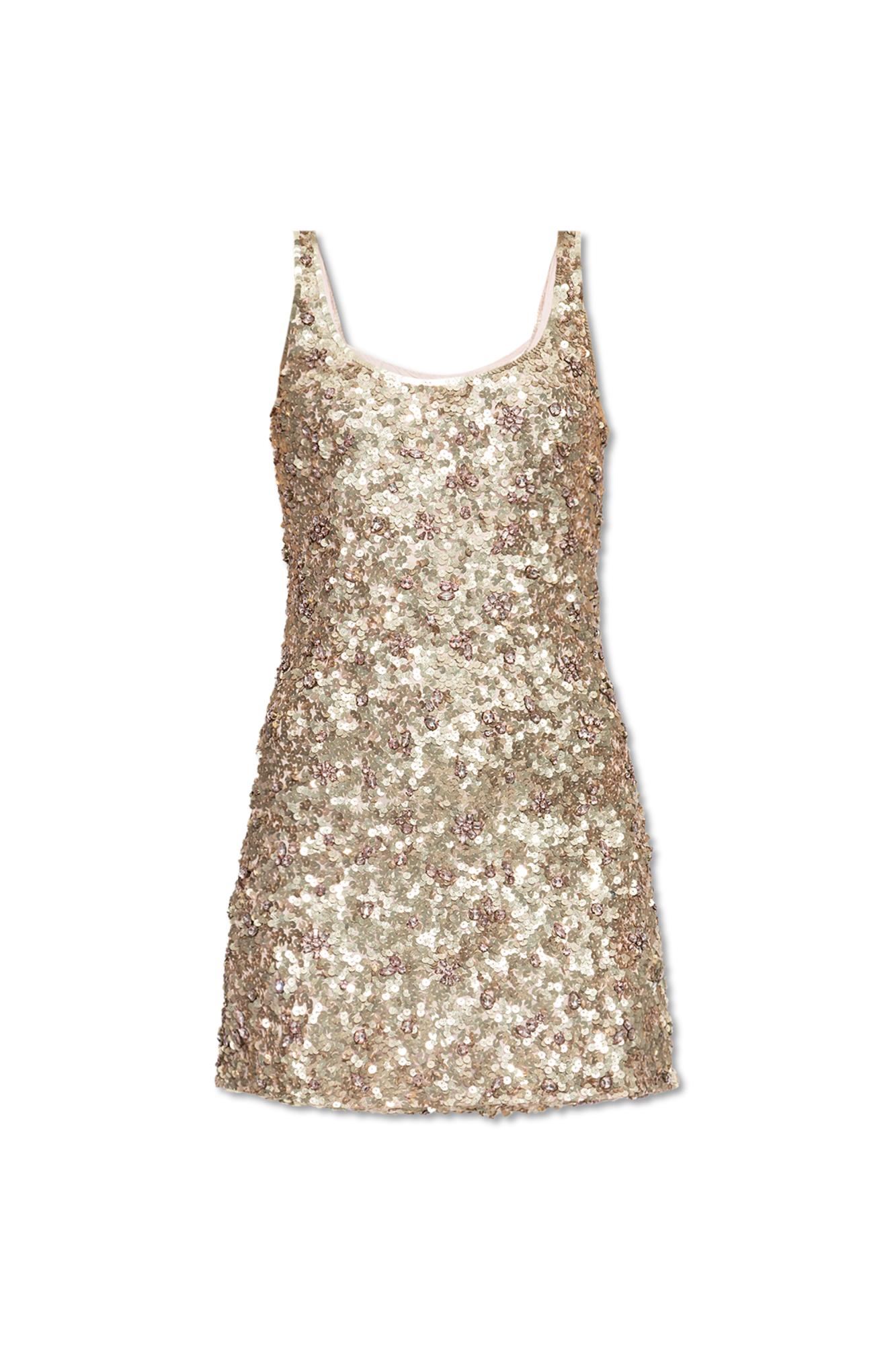 love shack fancy gold sequin dress Ciona Sequin Lace Gown main image 1