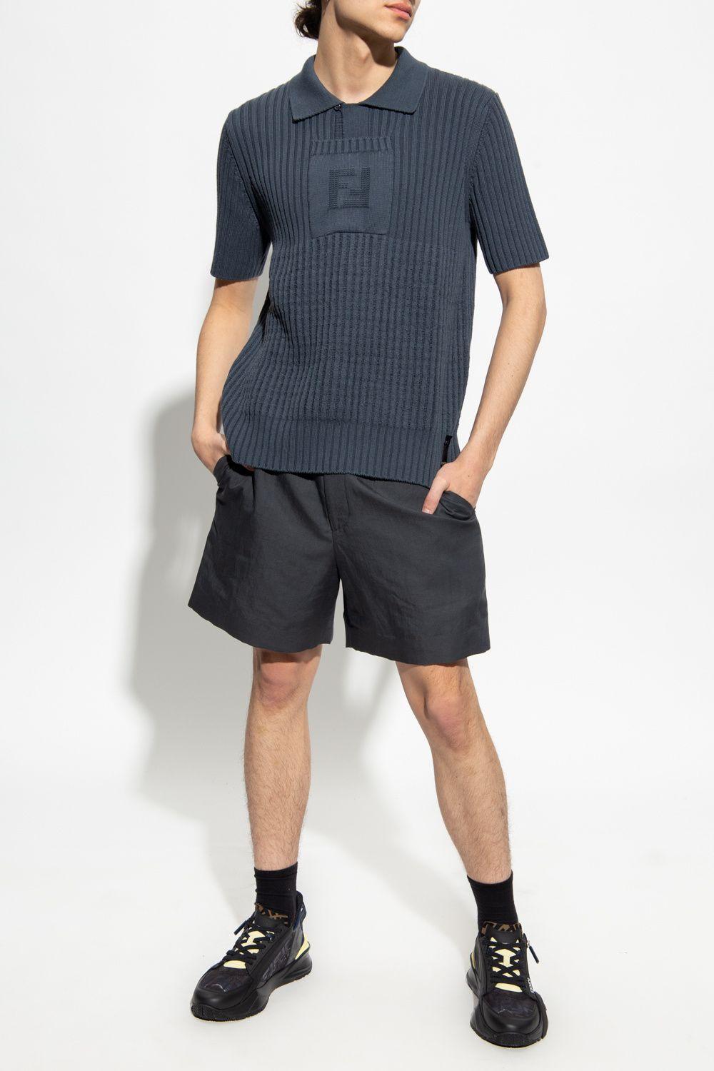 Fendi Shorts With Logo in Gray for Men | Lyst