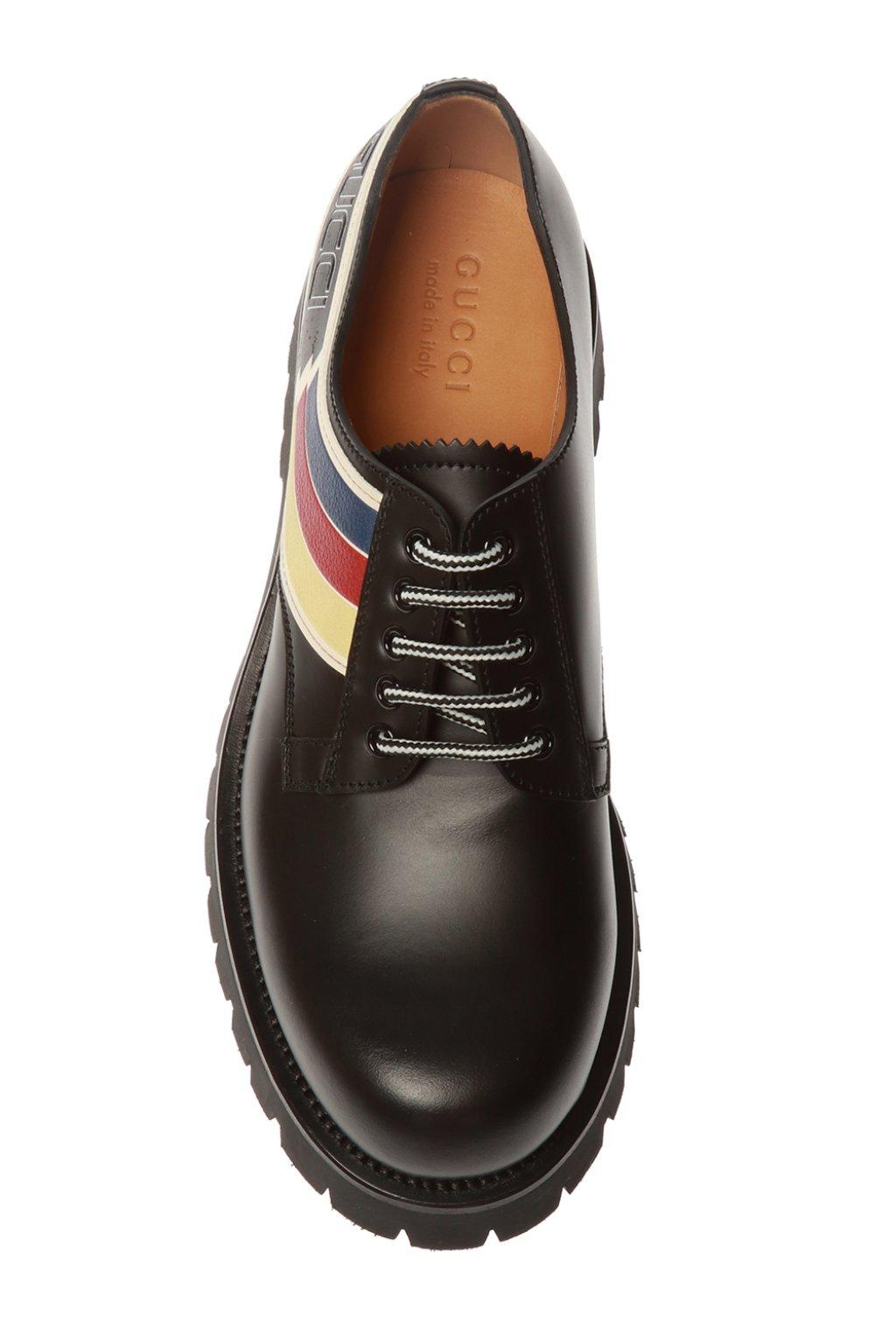 Gucci Leather Oliver Derby Shoes in Black for Men - Lyst