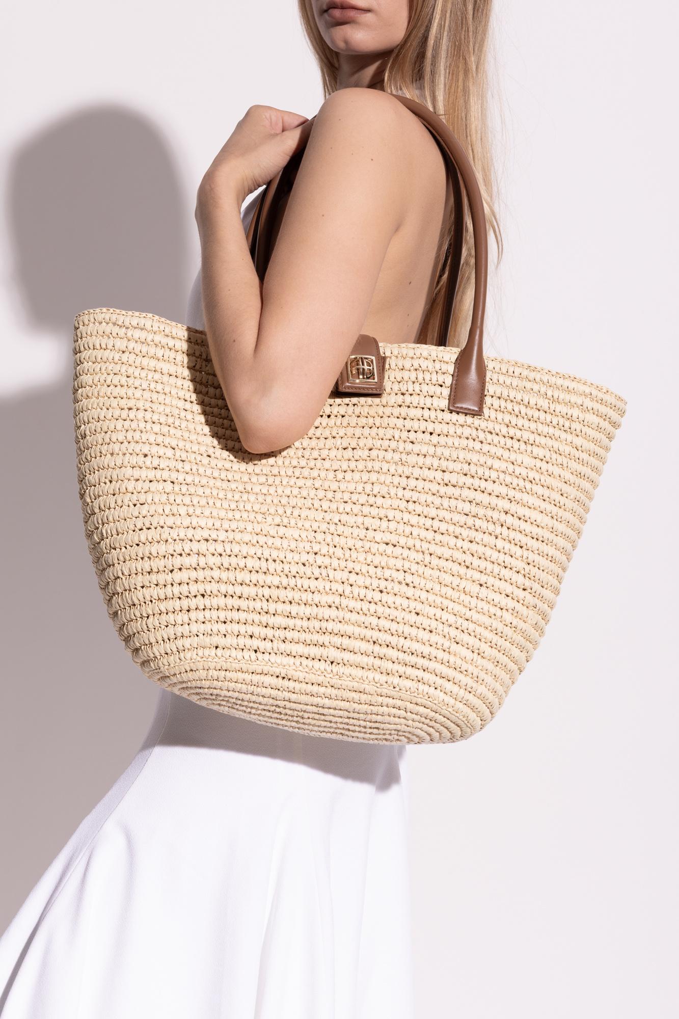 トートバッグ ANINE BING TOTES ANINE BING Leo Canvas Tote - Black And Brown Leopard