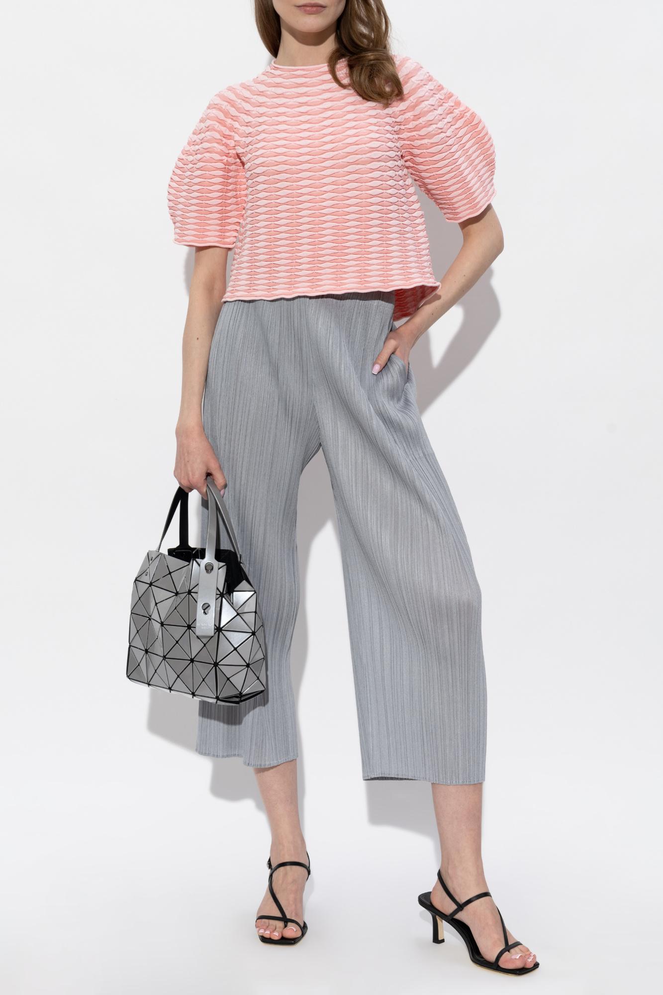 ISSEY MIYAKE me Colorful Floral Stretch Pleated T Shirt Issey