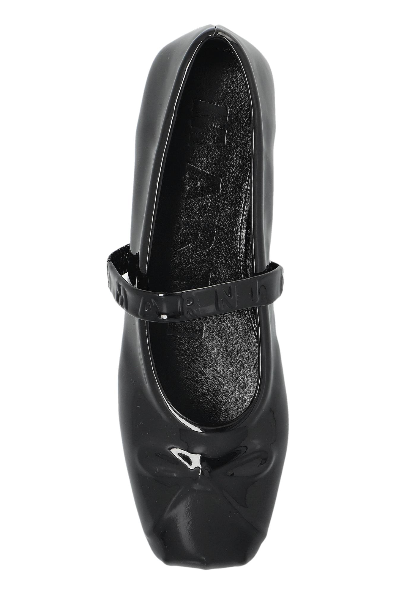 Marni Leather Ballerinas in Black | Lyst
