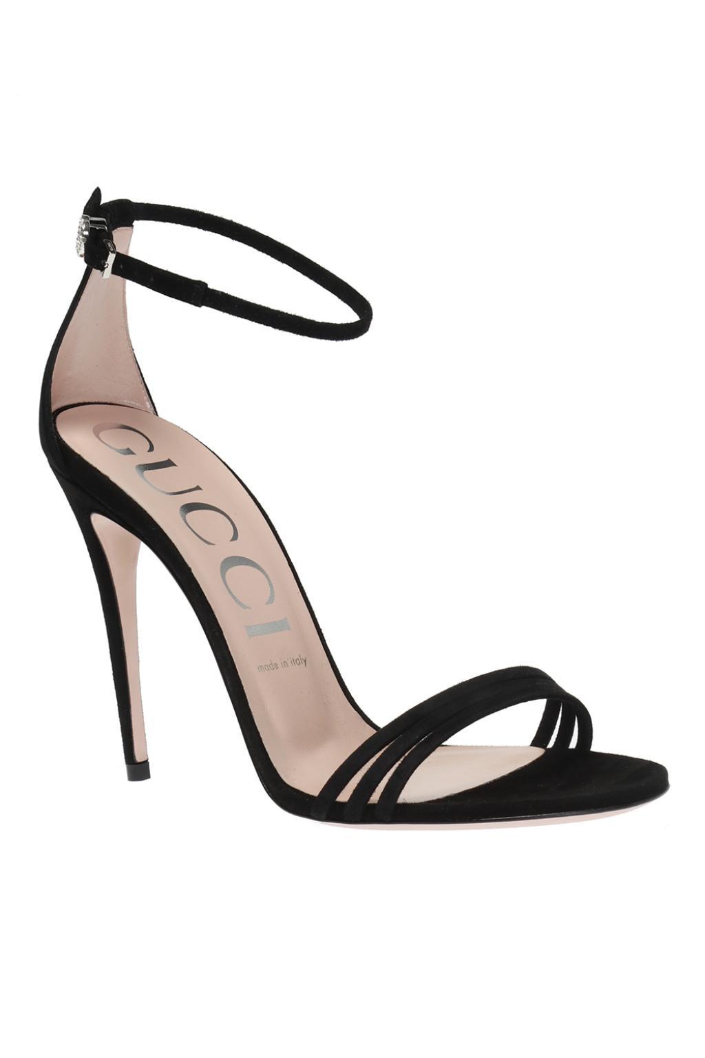  Gucci  Suede Stiletto Sandals  in Black Lyst