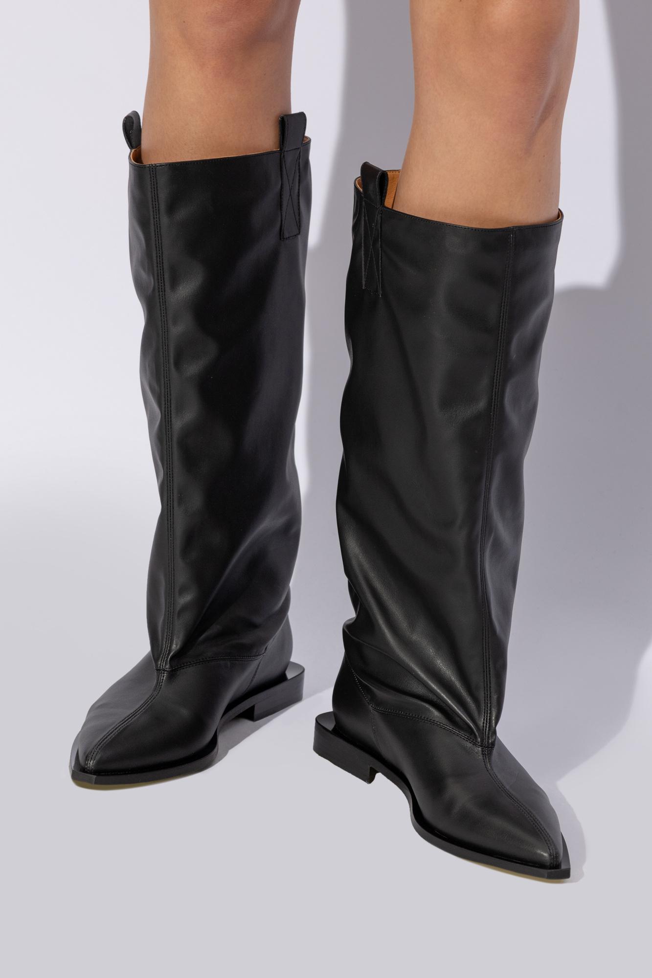 Ganni Slip-On Boots in Black Lyst Australia