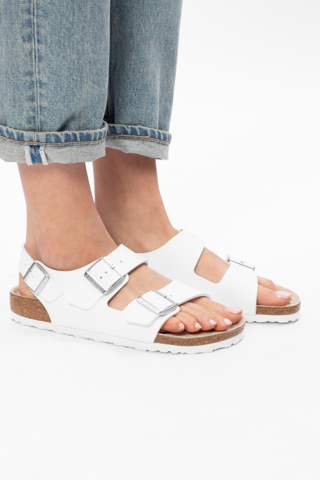 Birkenstock Leather 'milano' Sandals in White - Lyst
