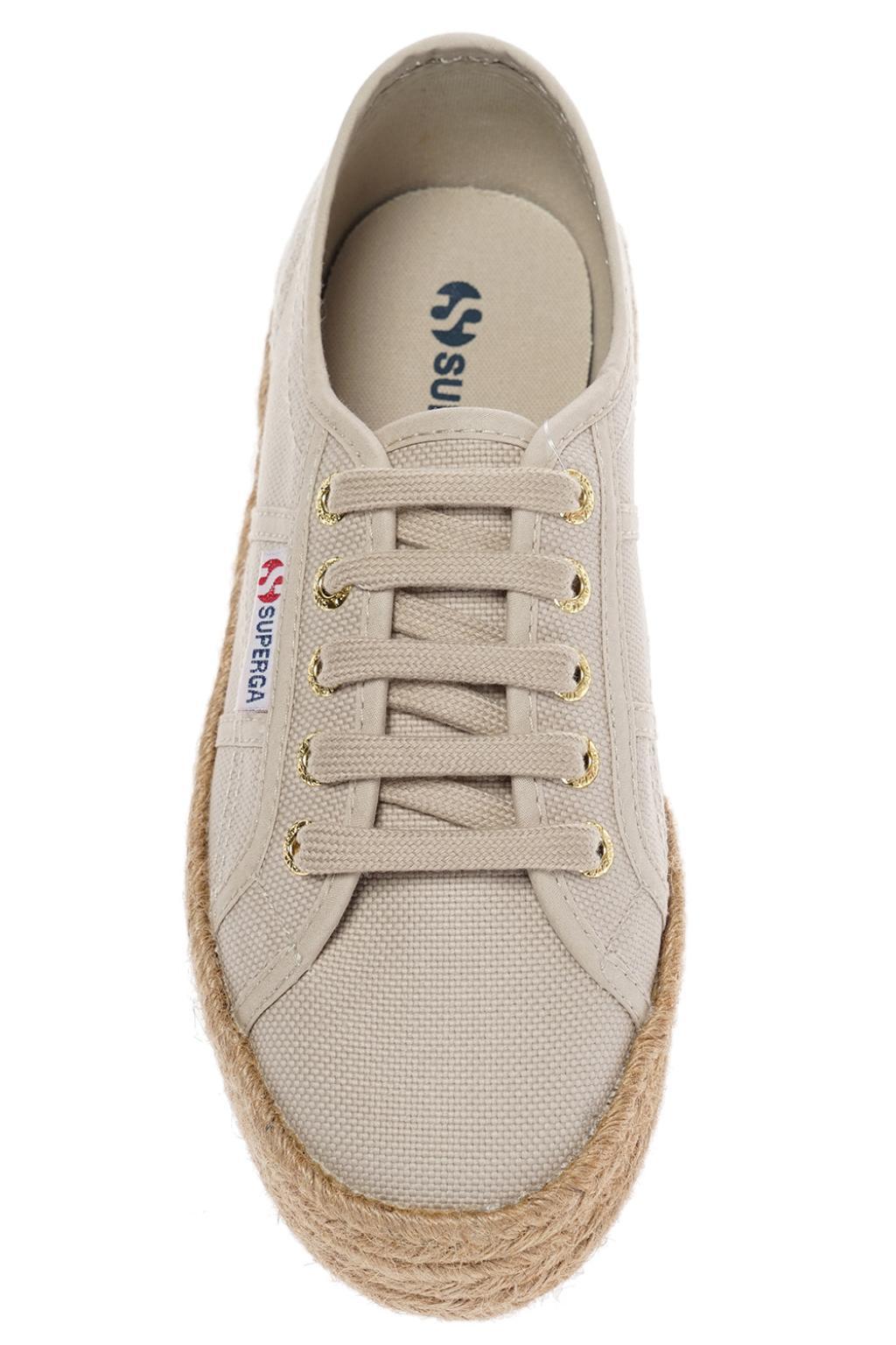 beige superga platform