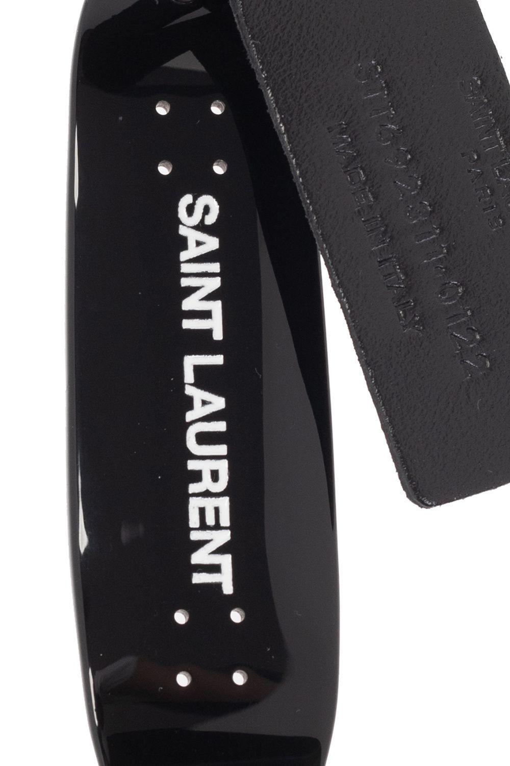 Saint Laurent logo-plaque Keyring - Black
