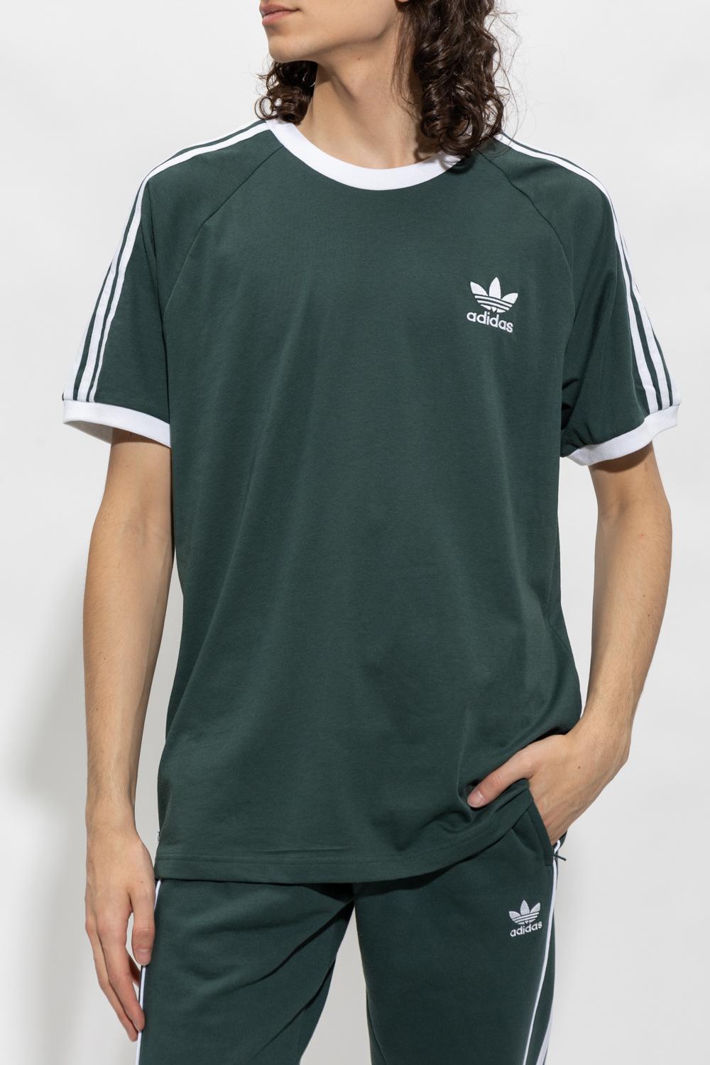 adidas Originals Adicolor Trace Striped Logo-embroidered Jersey T-shirt in  Green for Men | Lyst