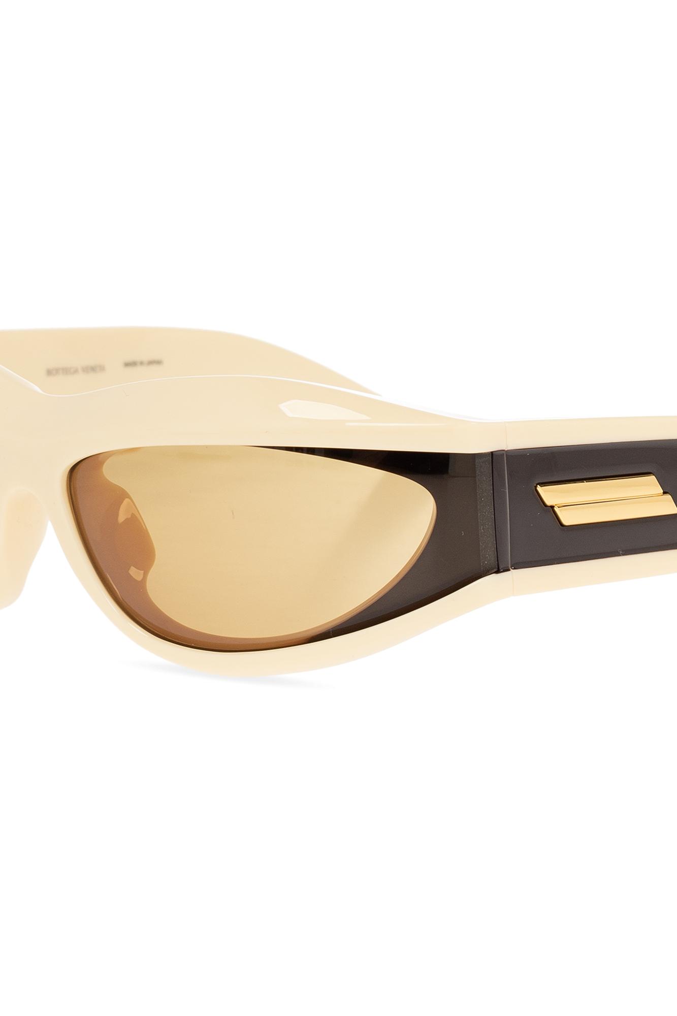 Bottega Veneta 'cangi Wraparound' Sunglasses in Natural | Lyst