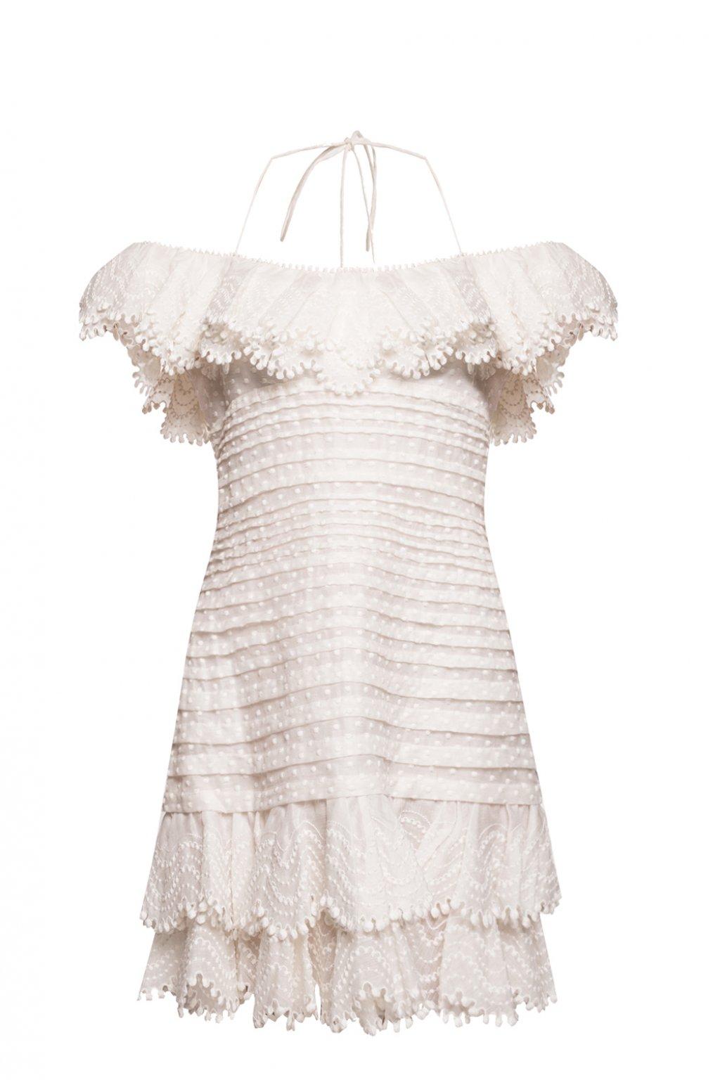Zimmermann Linen Ruffled Dress White Lyst