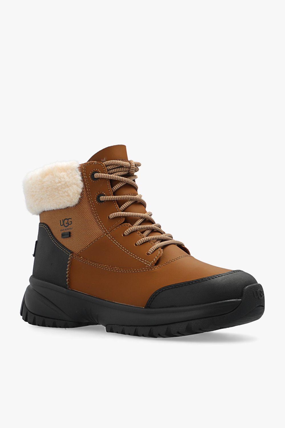 UGG 'yose Fluff V2' Ankle Boots in Brown | Lyst