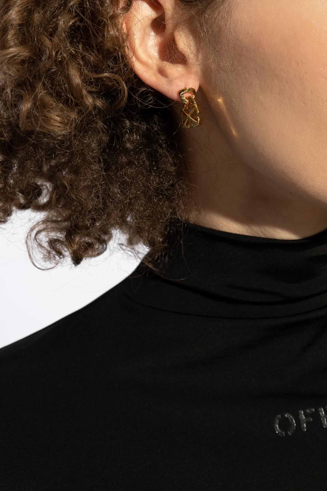 【送料&関税込】Off-White Logo Earrings Off-White Logo Earring | Silver | FARFETCH