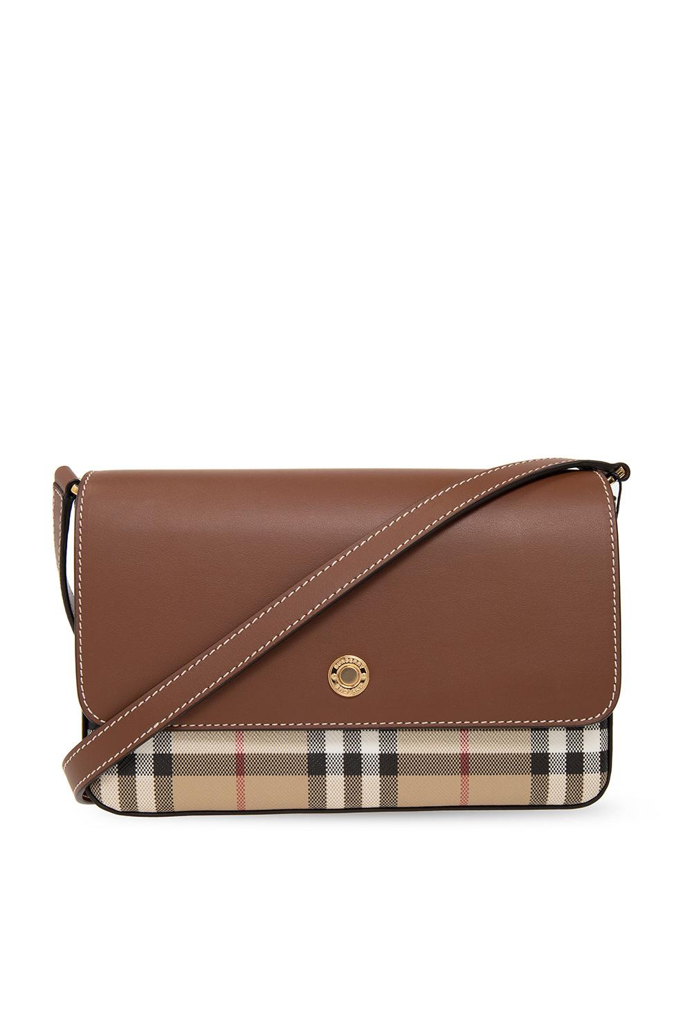 Burberry Leather 'hampshire' Shoulder Bag in Brown | Lyst