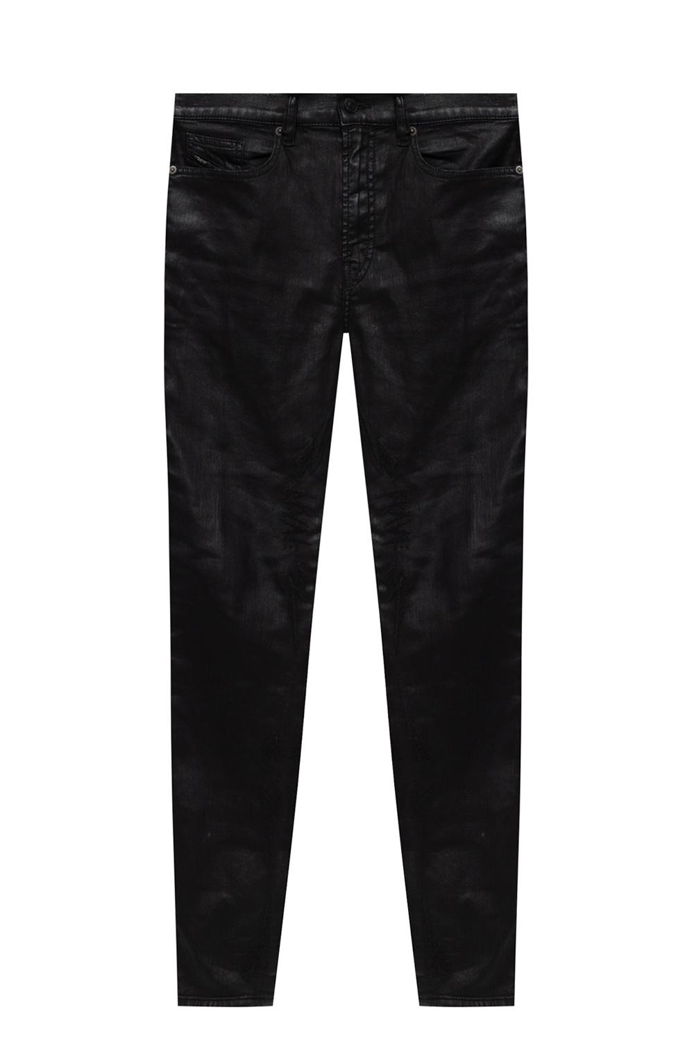 DIESEL Waxed Jeans in Black for Men | Lyst